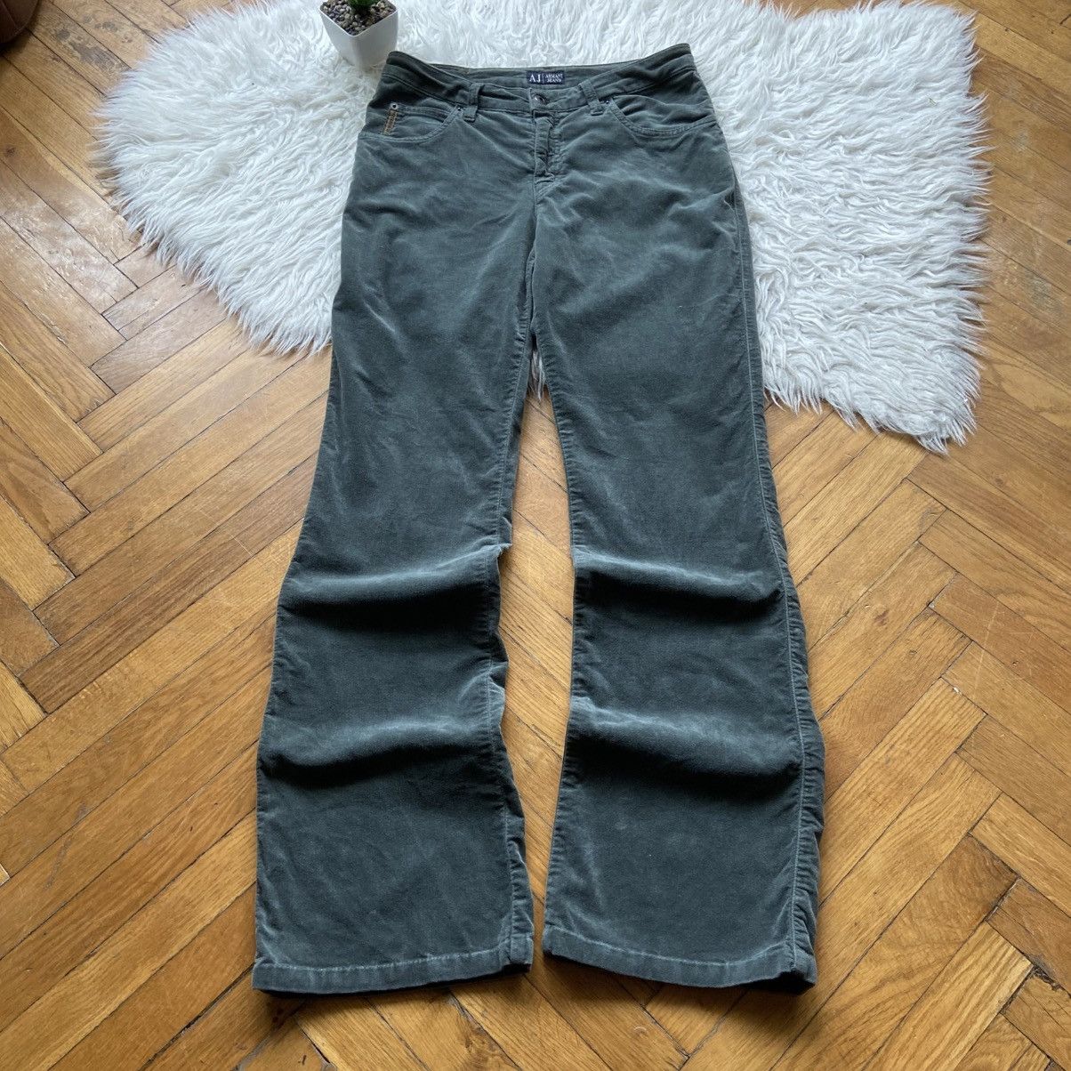 Armani 📌 Vintage Crazy Armani Jeans Velour Flared Pants Size US 32 / EU 48 - 7 Thumbnail