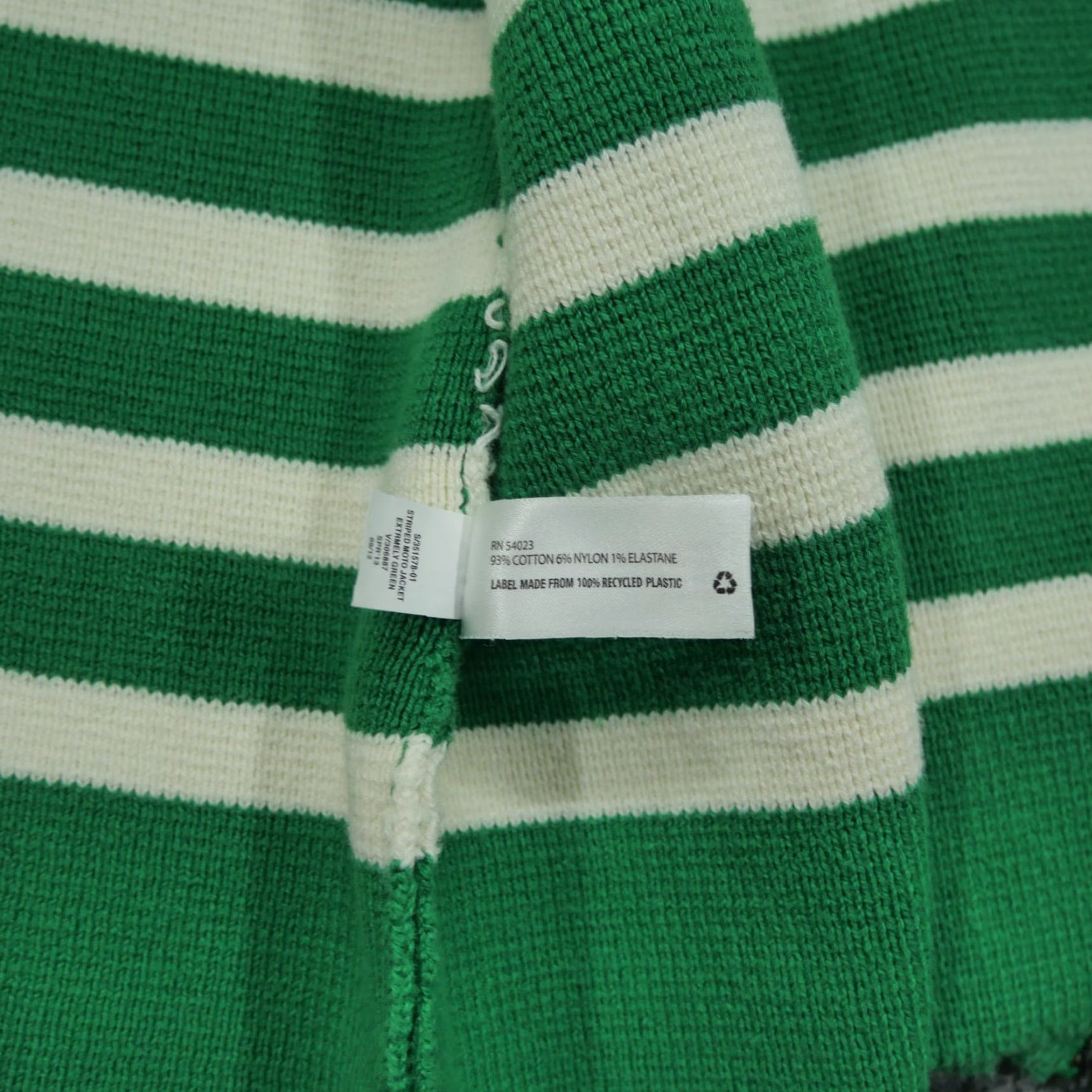 Gap VINTAGE Gap Cardigan Sweater Womens L Green White Stripped Asymmetrical Zip Crew Neck Knit Winter Size L / US 10 / IT 46 - 7 Thumbnail