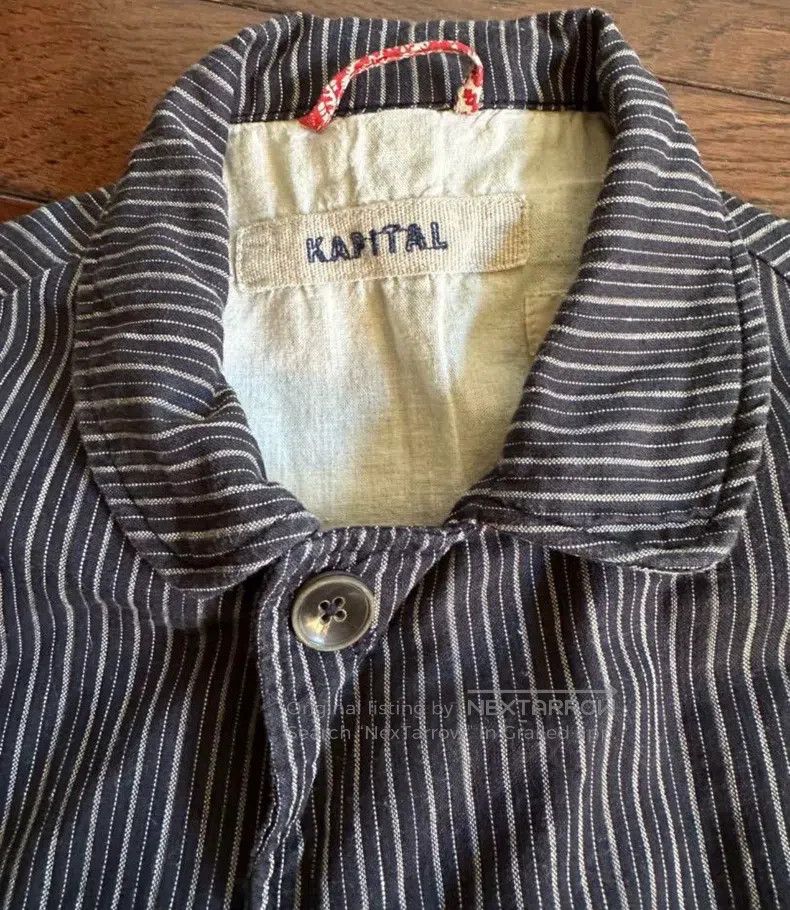 Kapital Kapital Long-sleeved coat, top, striped irregular pockets Size XS / US 0-2 / IT 36-38 - 3 Thumbnail