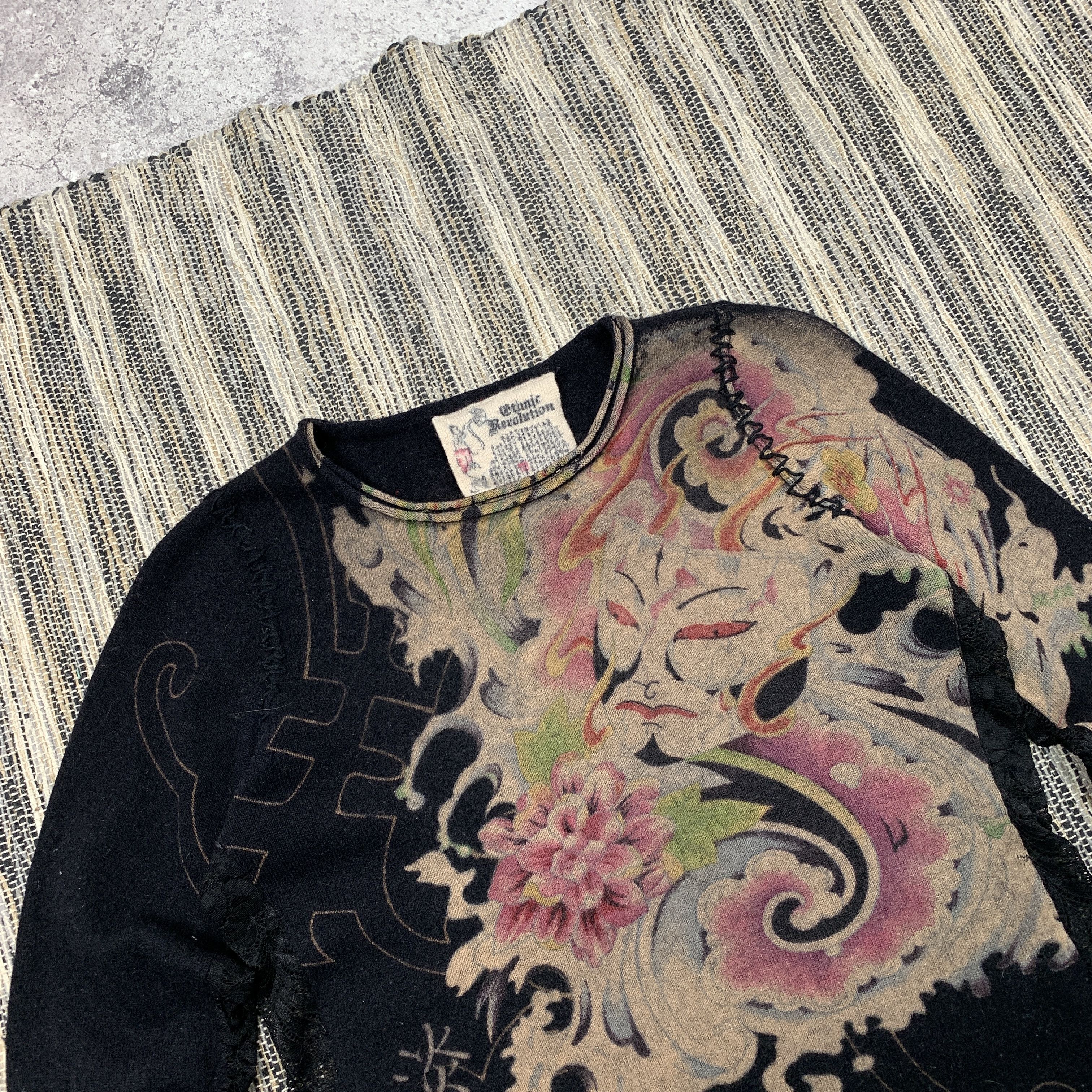 Japanese Brand Vintage Ghotic Revolution Y2K 90s Women's Black Sweater M Size M / US 6-8 / IT 42-44 - 5 Thumbnail