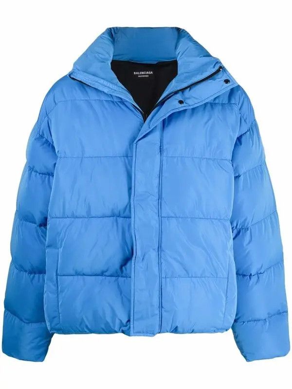 image of Balenciaga O1Mt1Gz0524 Bb Puffer Jacket In Blue, Men's (Size Small)