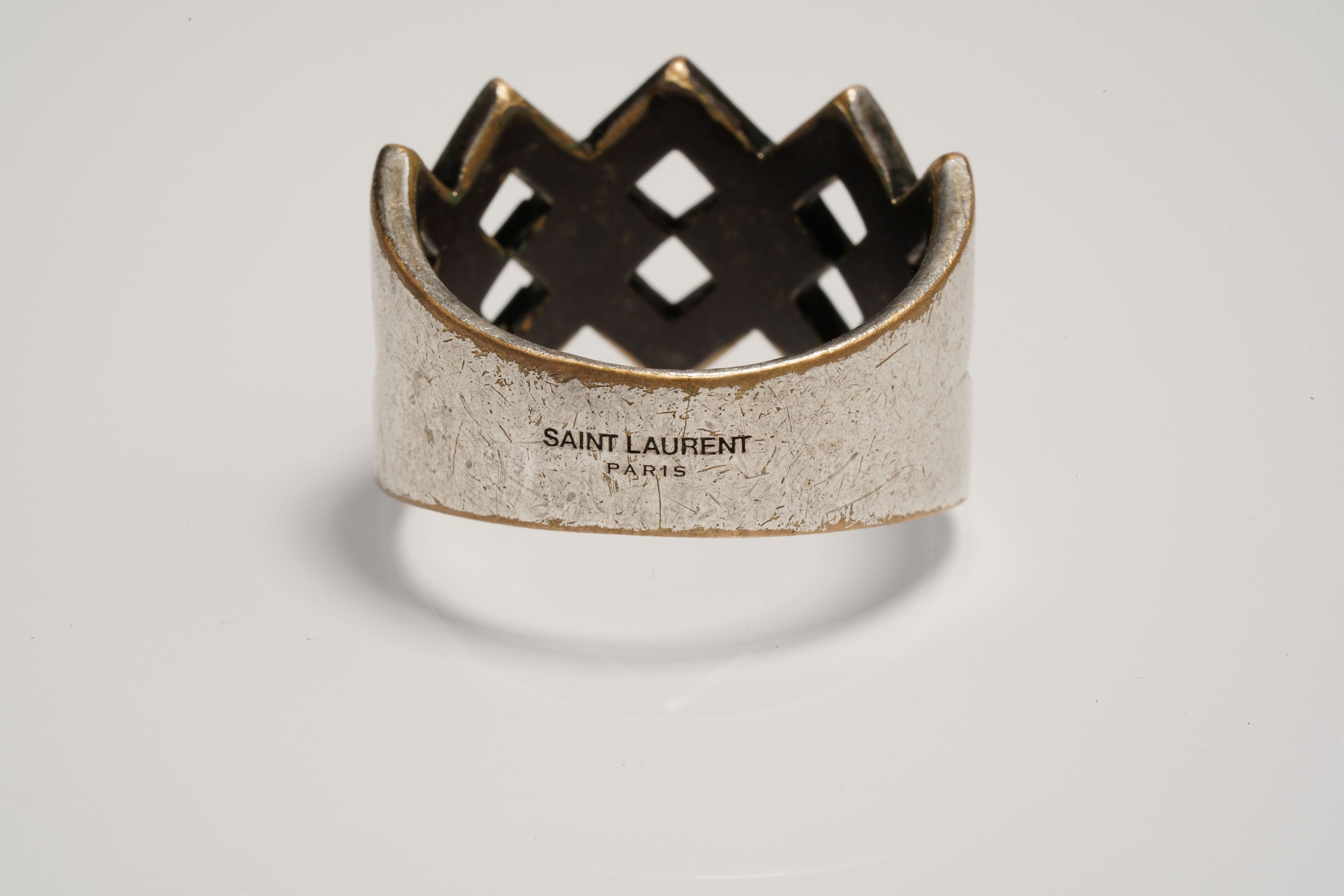 Yves Saint Laurent Silver Woven Chain Ring Size ONE SIZE - 2 Thumbnail