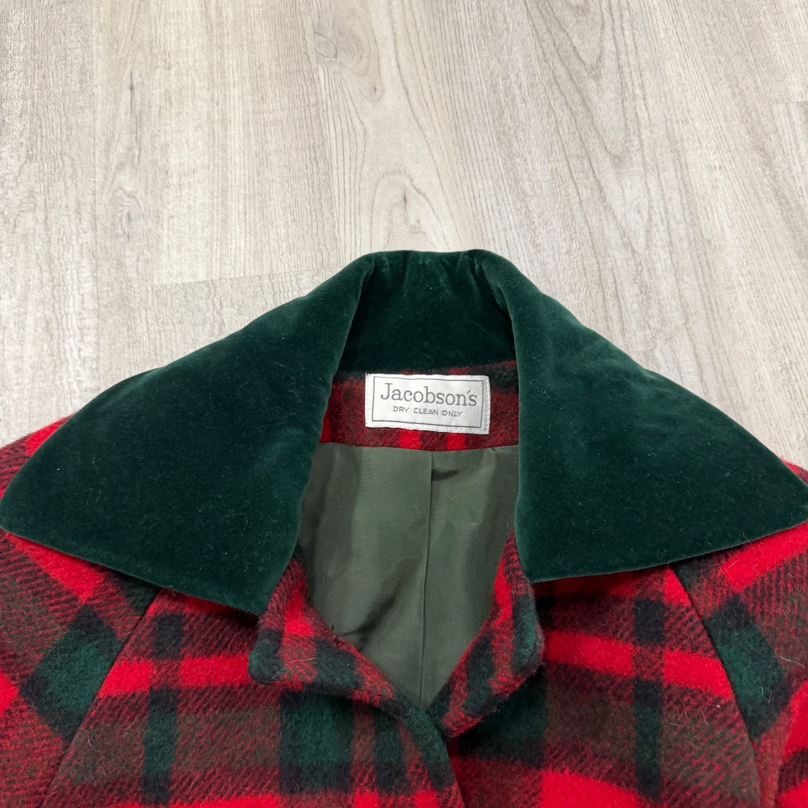 Vintage Vintage Jacobsons Wool Down Coat Red Green Tartan Plaid Size L / US 10 / IT 46 - 6 Thumbnail