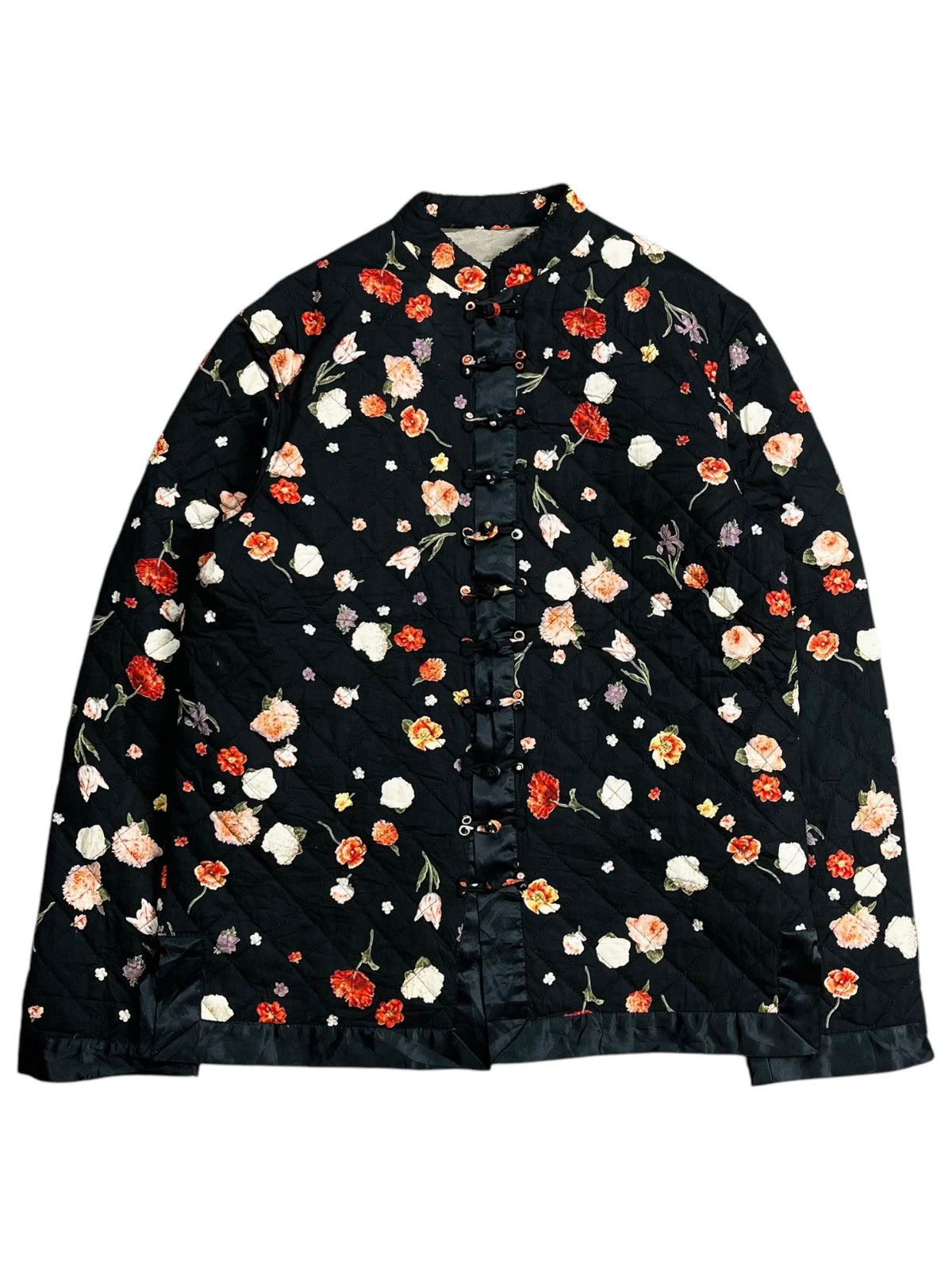 20471120 1980s Isao Kaneko - Fantasy Floral Cheongsam Jacket Size L / US 10 / IT 46 - 1 Thumbnail