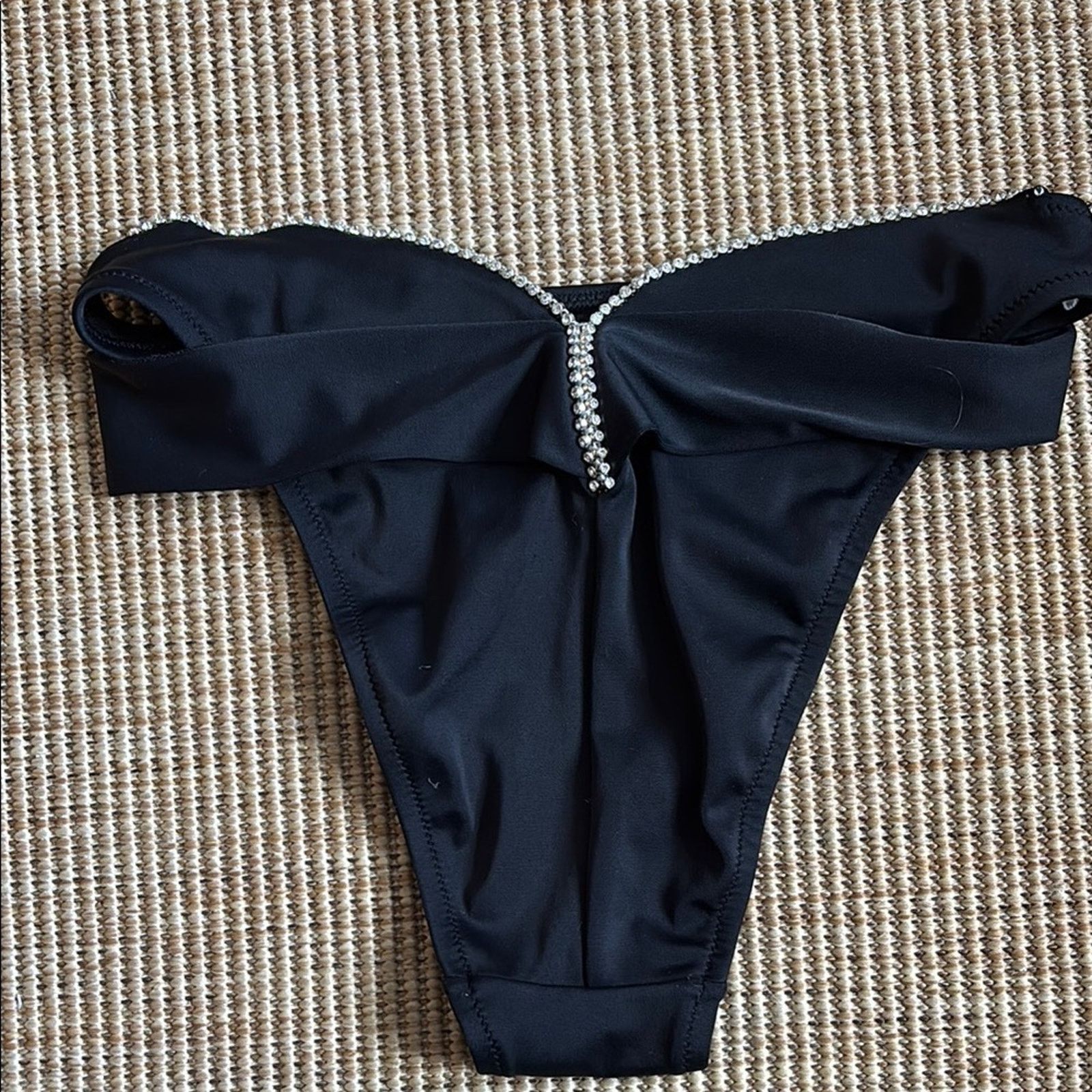 La Perla La Perla Black Bikini Bottom Rhinestone Diamonds Size XS Size ONE SIZE - 1 Thumbnail