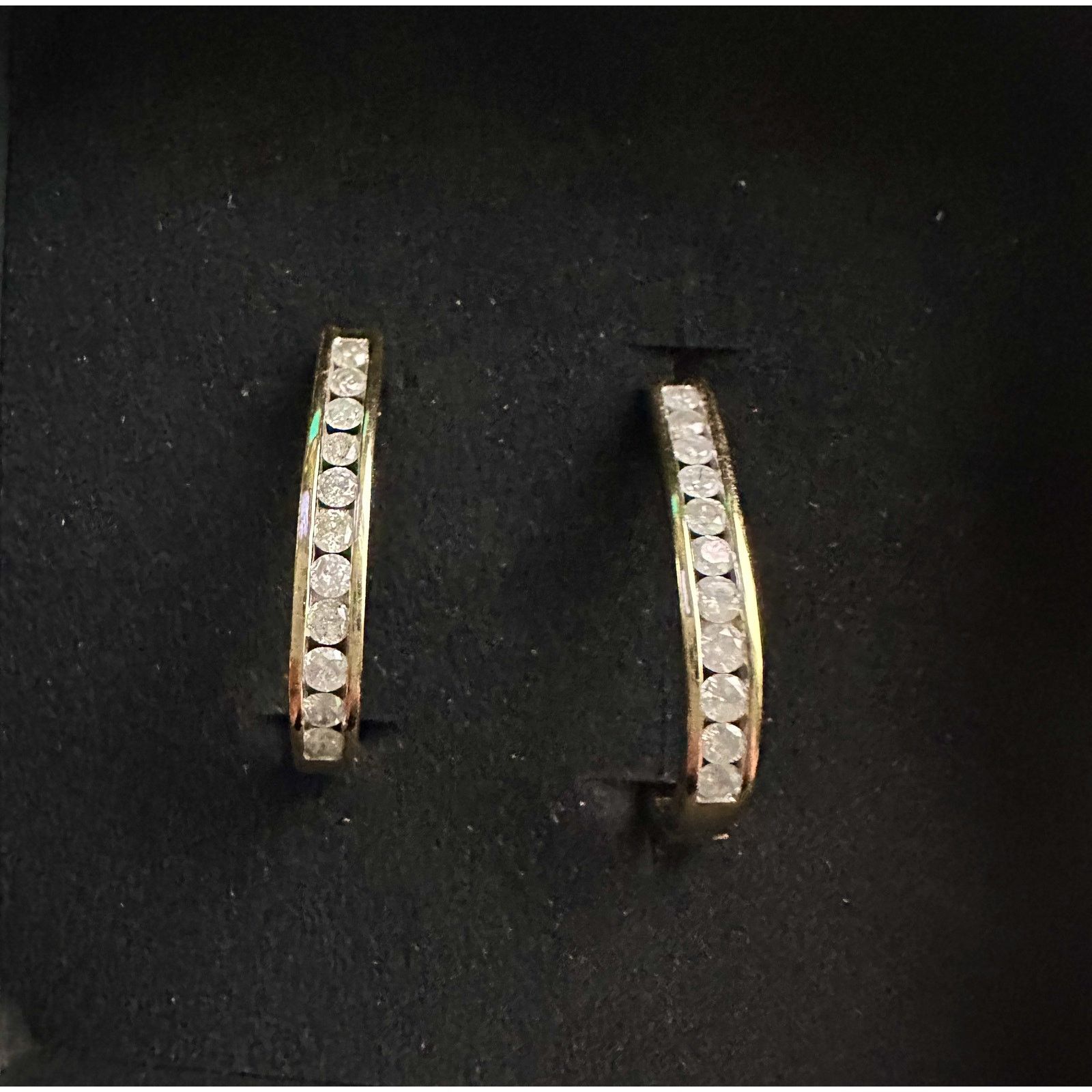 Other 1.00 Carat Natural Diamond Hoop Earrings Gold Plate Sterling Size ONE SIZE - 9 Thumbnail