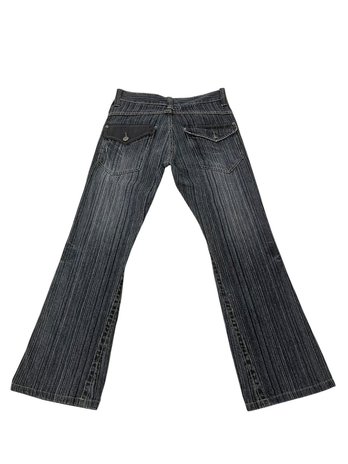 Japanese Brand Flare Jeans Ikka Pinstriped Denim Boot Cut 2🟦2 Size US 31 - 2 Thumbnail