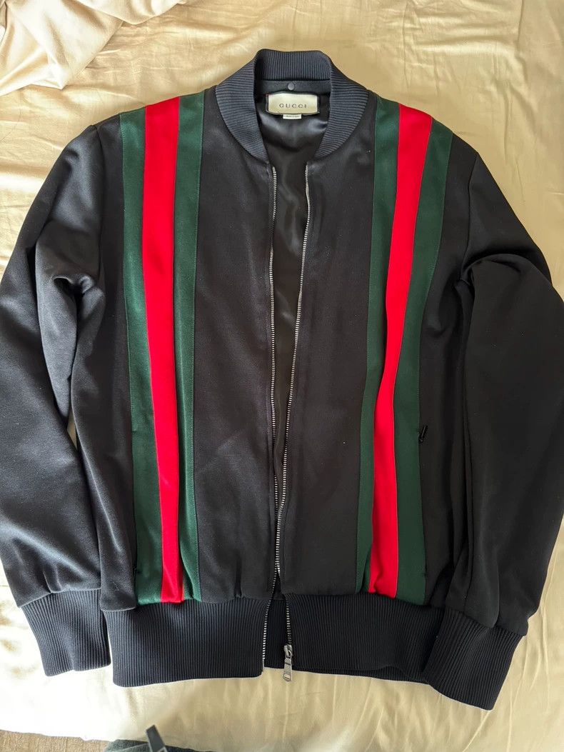 Gucci Red and green striped jacket 2503-Nextarrow