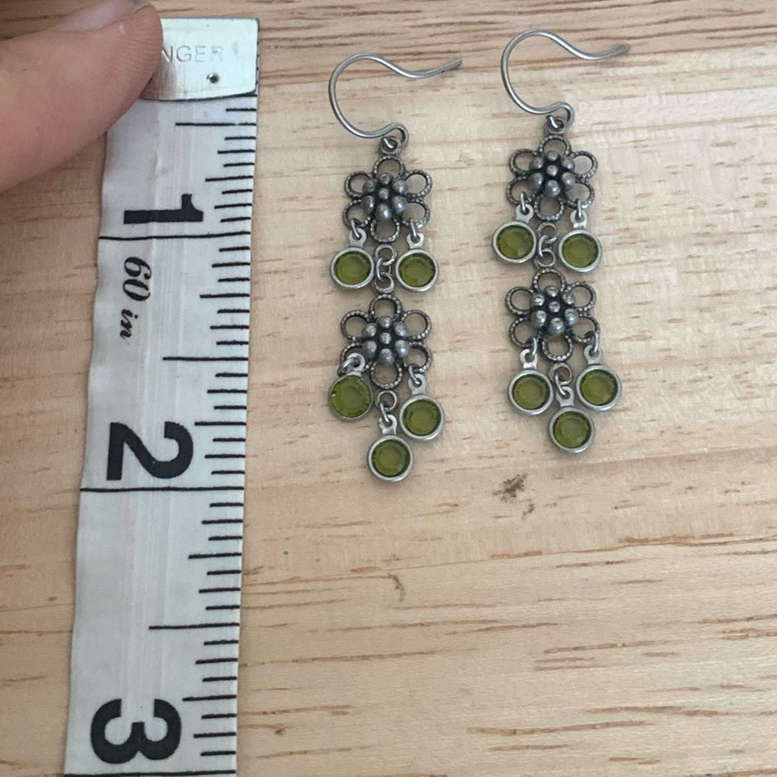 Other Green Gem Dangle Earrings Size ONE SIZE - 5 Thumbnail