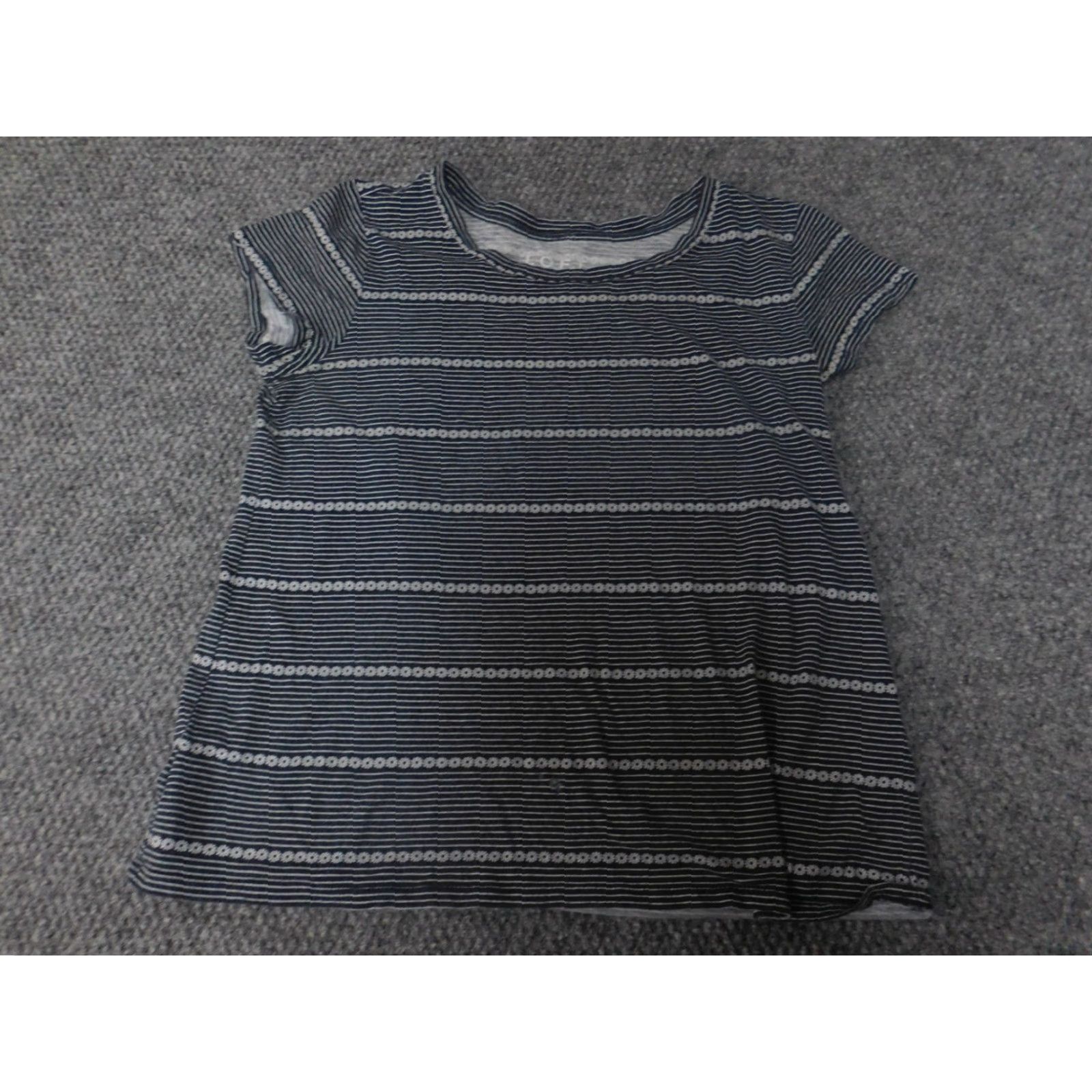J.Crew J.CREW Blouse XS Blue Striped Short Sleeve Pullover Round Neck Casual Stretch Womens Regular Colorful Button Size XS / US 0-2 / IT 36-38 - 2 Thumbnail