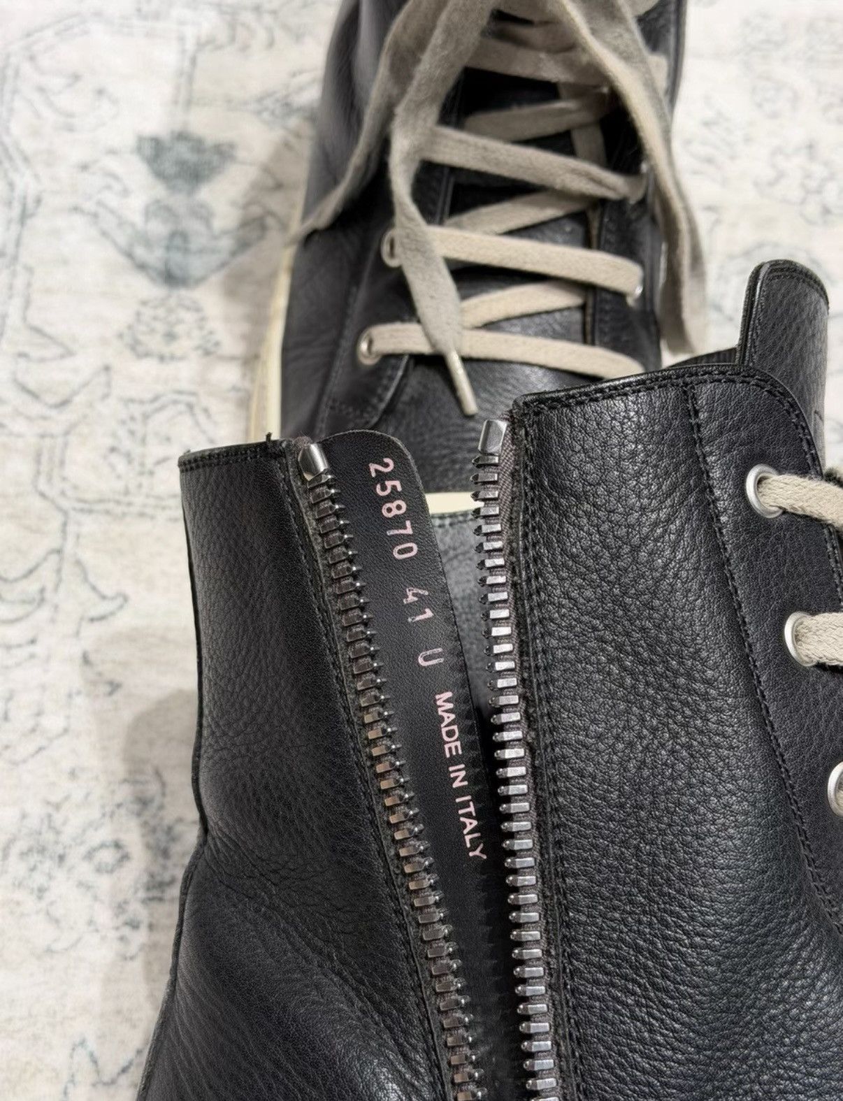 Rick Owens Rick Owens mainline high-top grained leather sneakers Size US 8 / EU 41 - 7 Thumbnail