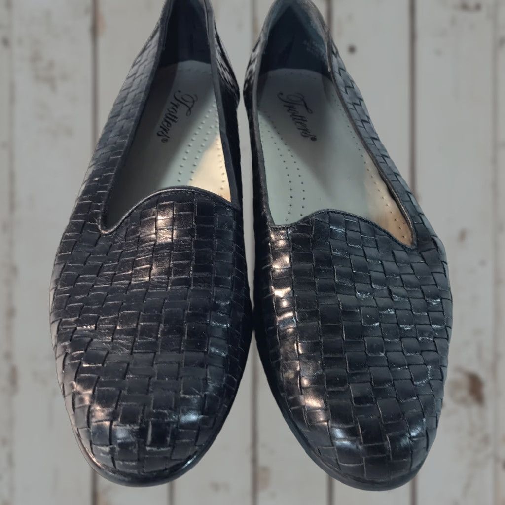Vintage VINTAGE Trotters Womens Leather Loafer Slip On Flat Size 7N Black Casual Business Travel Shoes Size US 7 / IT 37 - 1 Thumbnail