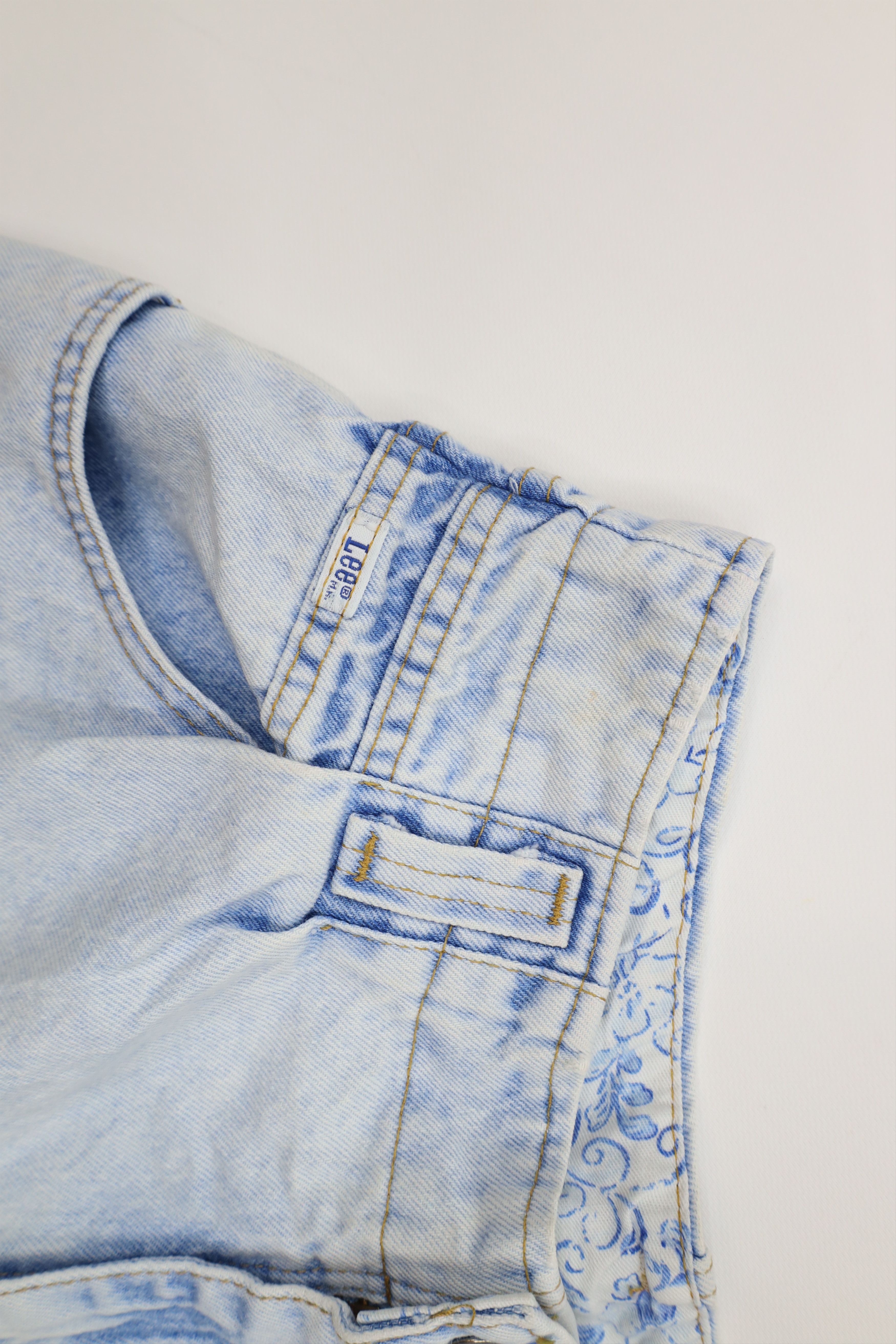 Lee Vintage 80s 90s Lee Wash High Waisted Denim Shorts Blue USA Size 32" / US 10 / IT 46 - 7 Thumbnail