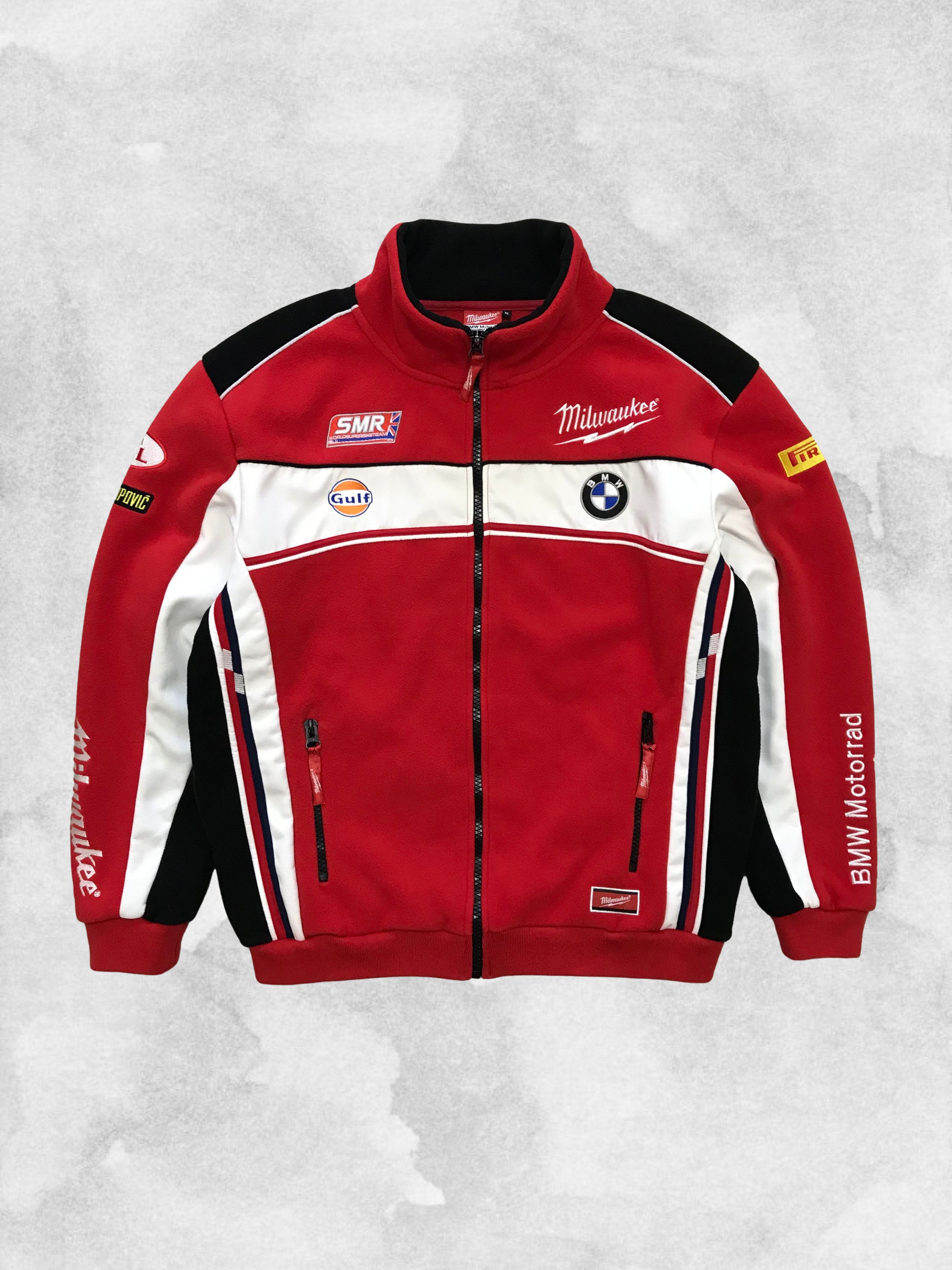 image of Bmw Motorrad Milwaukee Vintage Fleece Jacket Racing Big Logo, Men's (Size XL)