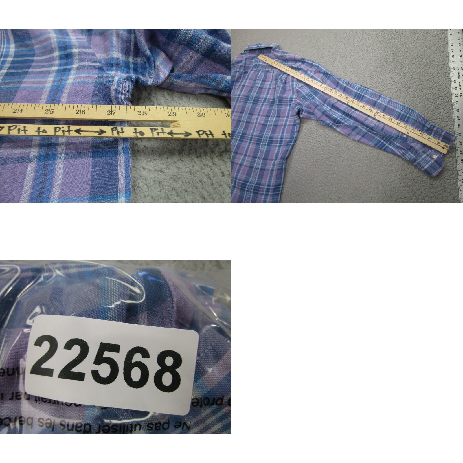 Old Navy VINTAGE Old Navy Shirt Mens 2XL Purple Plaid Linen Cotton Long Sleeve Button Front Size US XXL / EU 58 / 5 - 8 Thumbnail