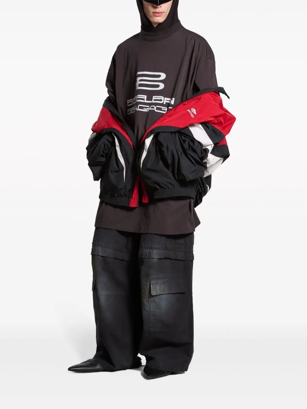 Balenciaga o1mt1gz0325 3B Sports Icon Off Shoulder Tracksuit Jacket Size US XS / EU 42 / 0 - 3 Thumbnail