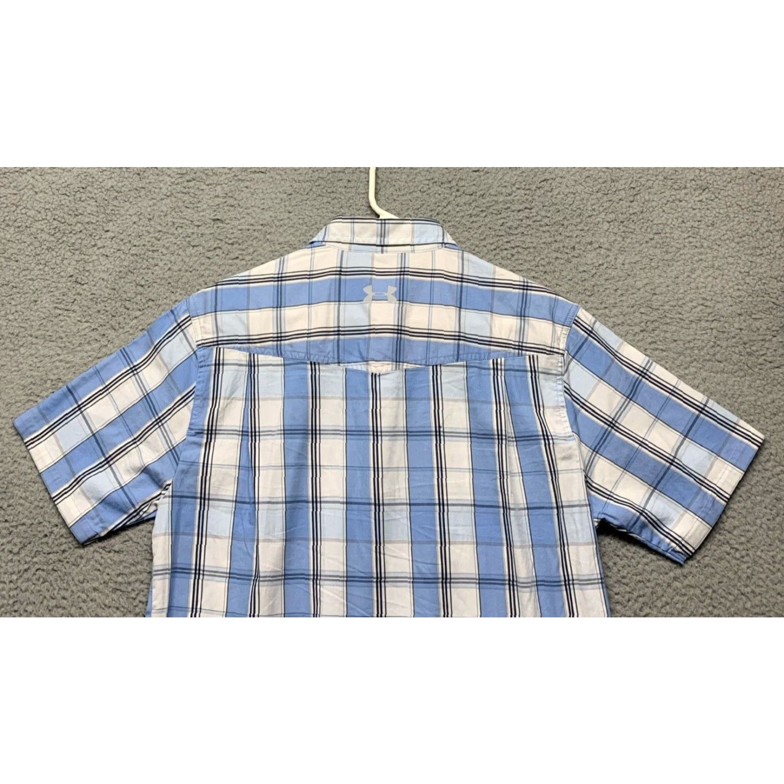 Under Armour Under Armour Men's M Fitted Plaid Short Sleeve Shirt Snap Button Collar Casual Shirt Size US M / EU 48-50 / 2 - 5 Thumbnail