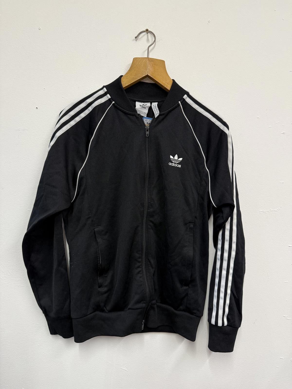 Adidas Adidas Black Track Jacket with White Stripes, Size M Size US M / EU 48-50 / 2 - 1 Thumbnail