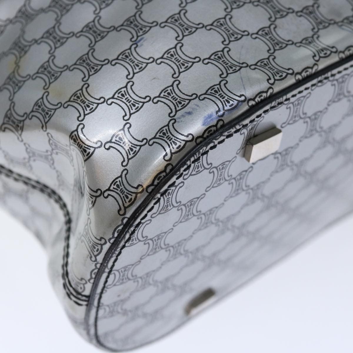 Celine CELINE Macadam Canvas Tote Bag Enamel Silver Black Size ONE SIZE - 9 Thumbnail