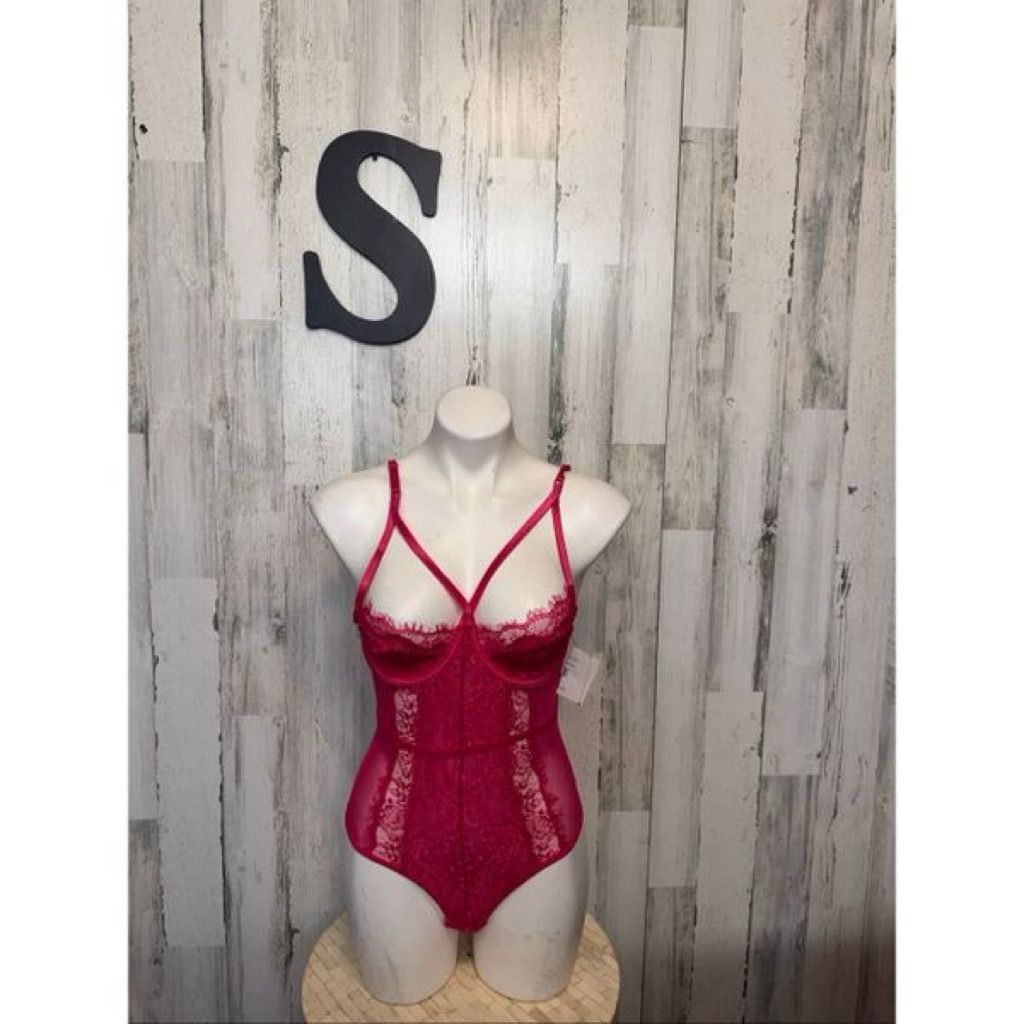 Jordan Brand Hot Pink Lace Mesh Bodysuit Teddy Lingerie Size Small Size US S / EU 44-46 / 1 - 1 Thumbnail
