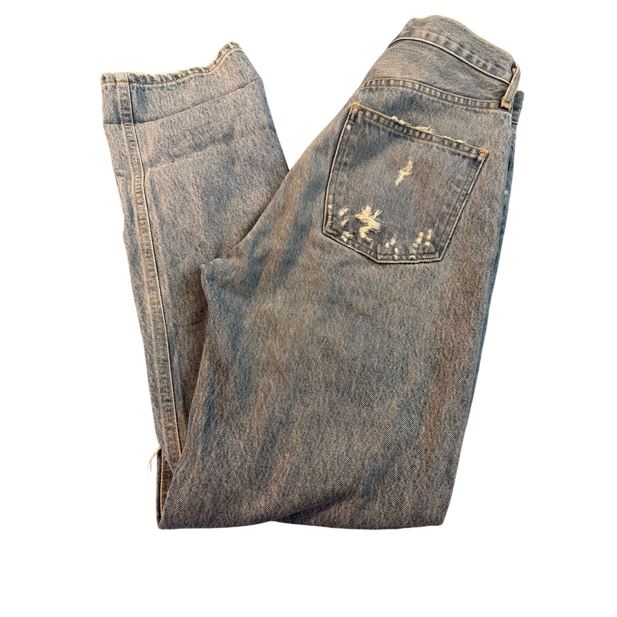 Agolde Agolde 90s Jeans Distressed Destroyed Holes Blue Denim Butto Size 42" / US 20 - 5 Thumbnail