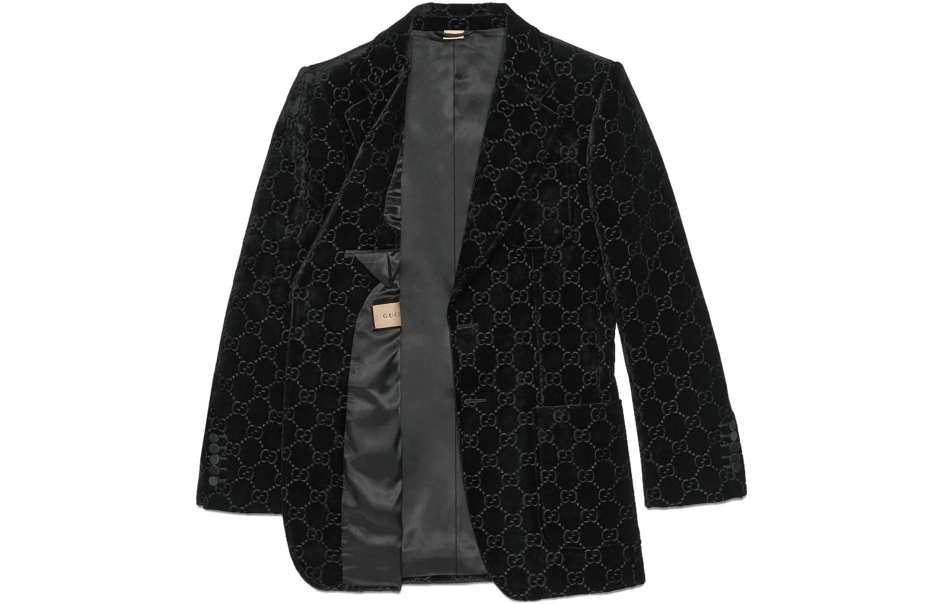 Gucci oc11z526 GG Velvet Jacket in Black Size US S / EU 44-46 / 1 - 2 Thumbnail