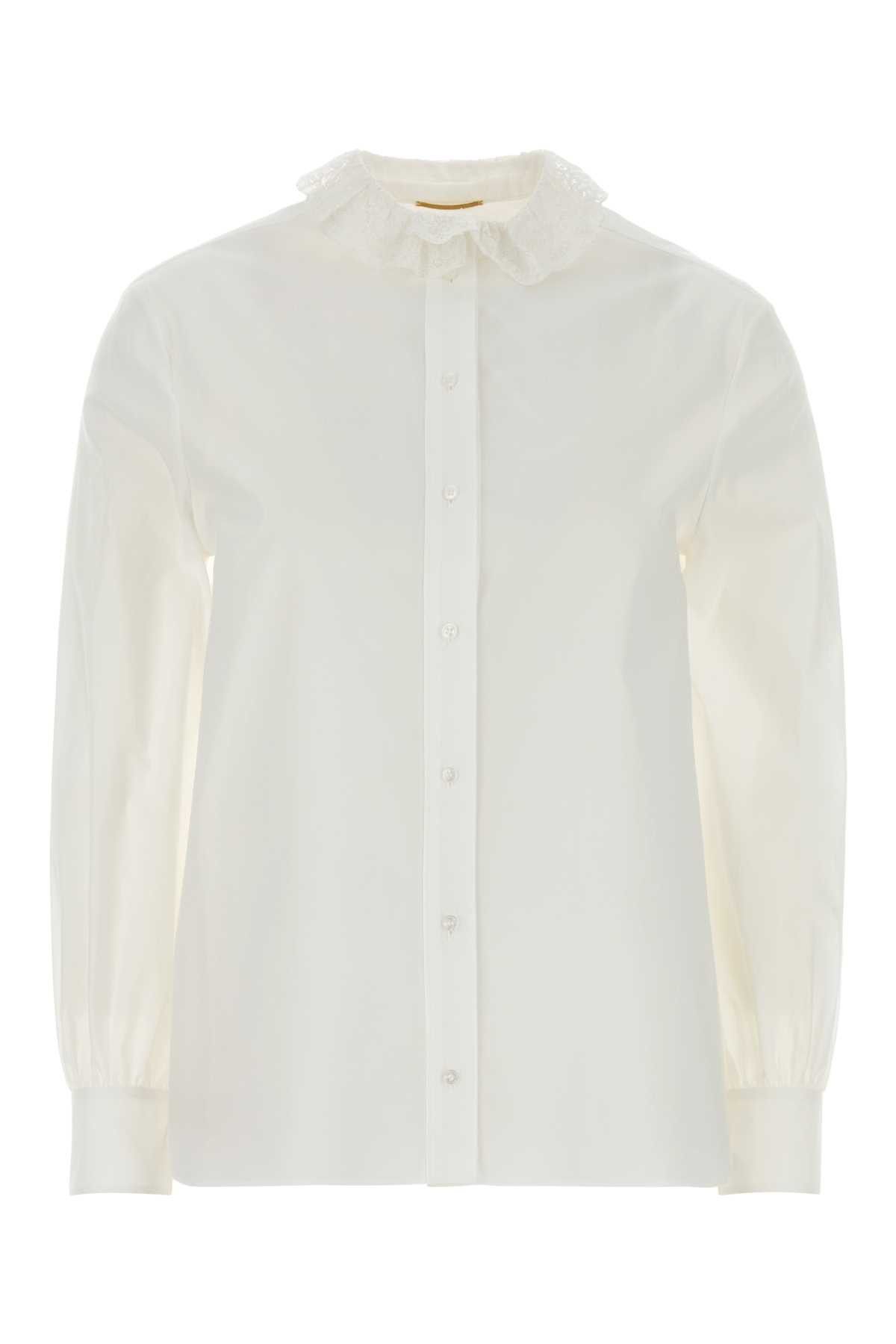 Saint Laurent Paris White Poplin Shirt Size M / US 6-8 / IT 42-44 - 1 Thumbnail
