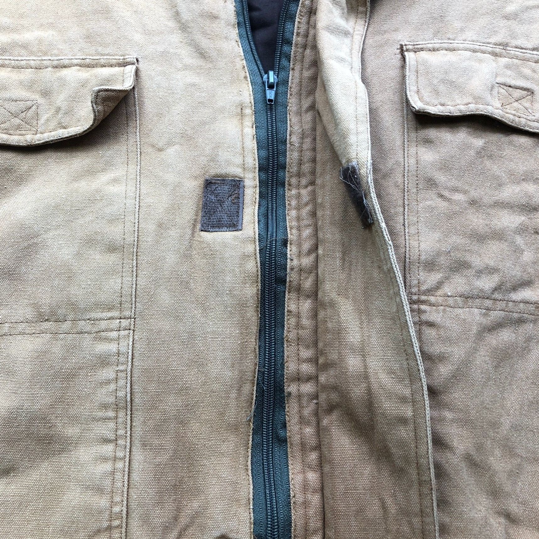 Vintage VINTAGE Rugged Run Coat Mens XL Brown Duck Canvas Quilted Lined Full Zip Pockets Long Sleeve Barn Chore Coat Work Jacket Size US XL / EU 56 / 4 - 7 Thumbnail