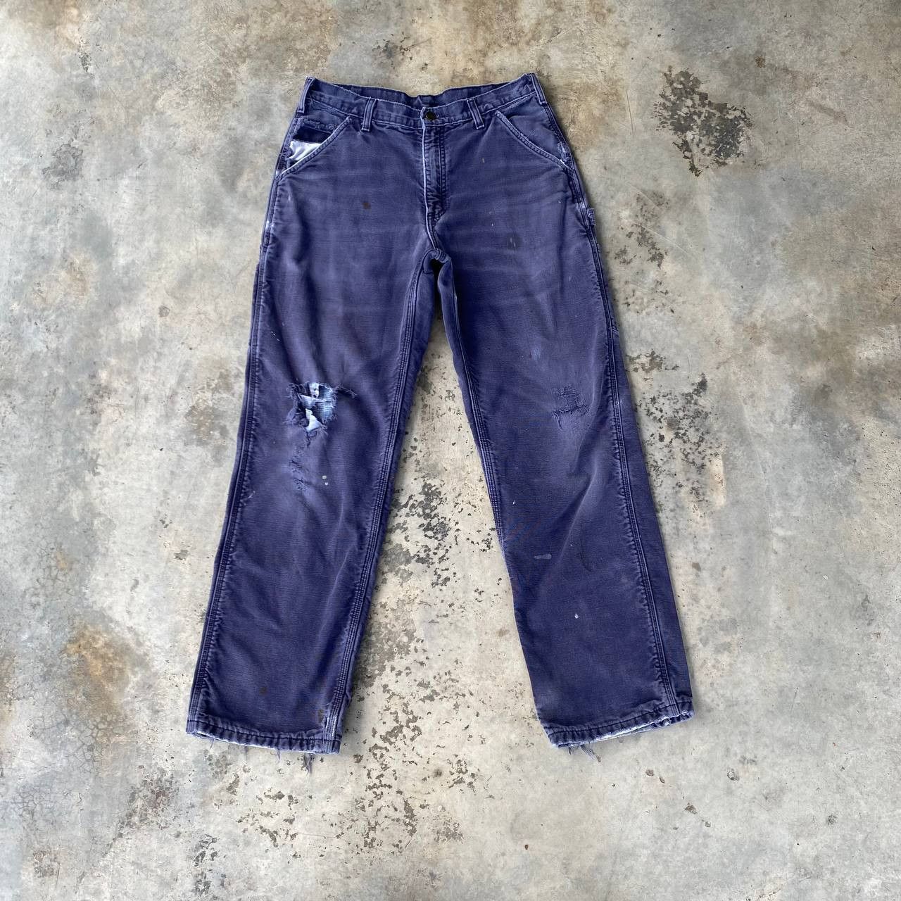 Carhartt × Vintage VINTAGE CARHARTT TRASHED Blanket Lined Dirty Carpenter Jean Size US 32 / EU 48 - 1 Thumbnail
