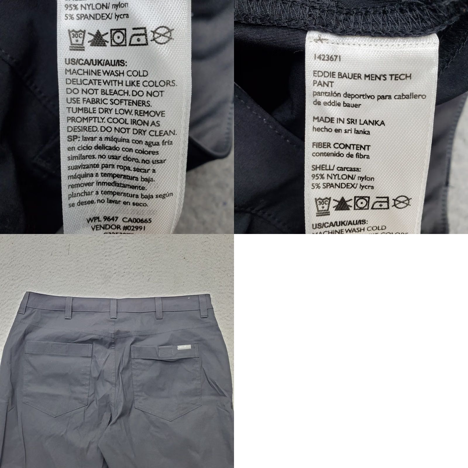 Eddie Bauer Eddie Bauer Chino Pants Men 38x32 Black Nylon Flat Front Belt Loops Straight Leg Size US 38 / EU 54 - 8 Thumbnail