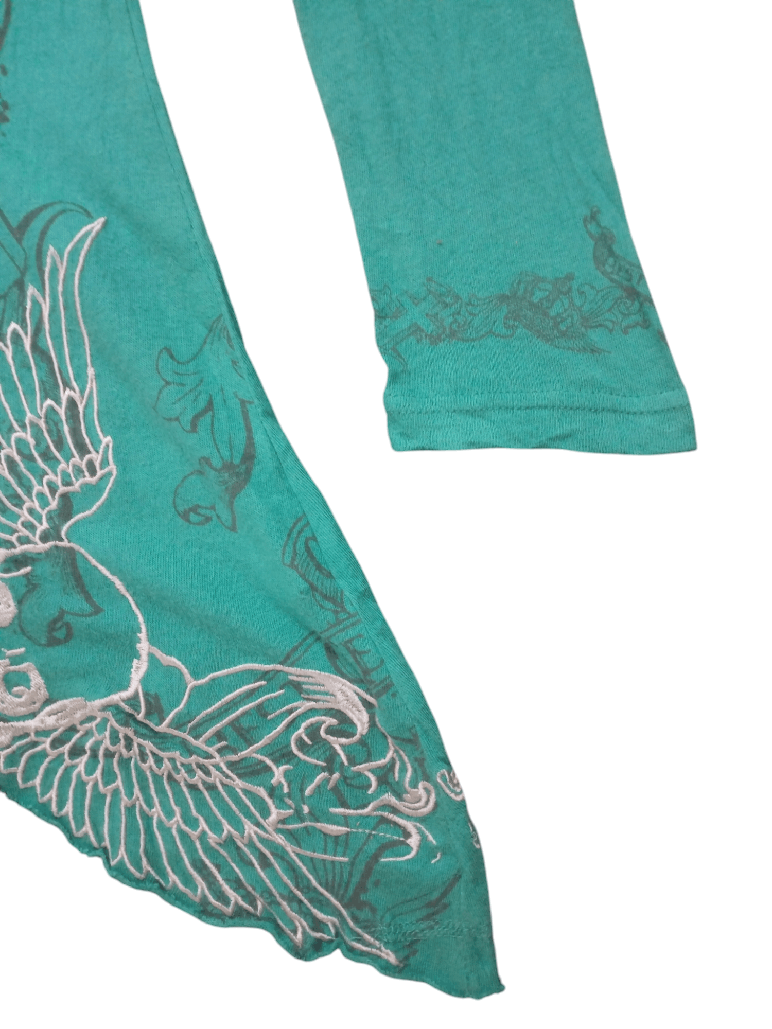 If Six Was Nine Rare GLITZ Punk Style Cross Skull Long Sleeve Tshirt Size M / US 6-8 / IT 42-44 - 6 Thumbnail