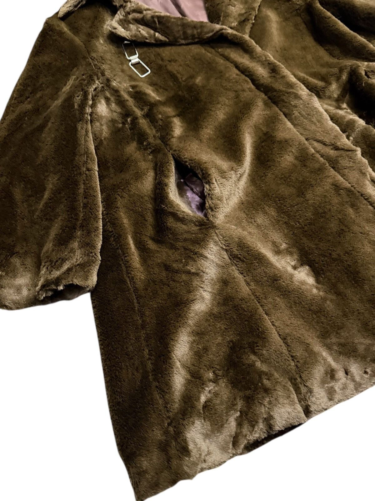 Thierry Mugler Vintage 80s Thierry Mugler Brown Faux Fur Coat Rayon Lining Size US M / EU 48-50 / 2 - 5 Thumbnail