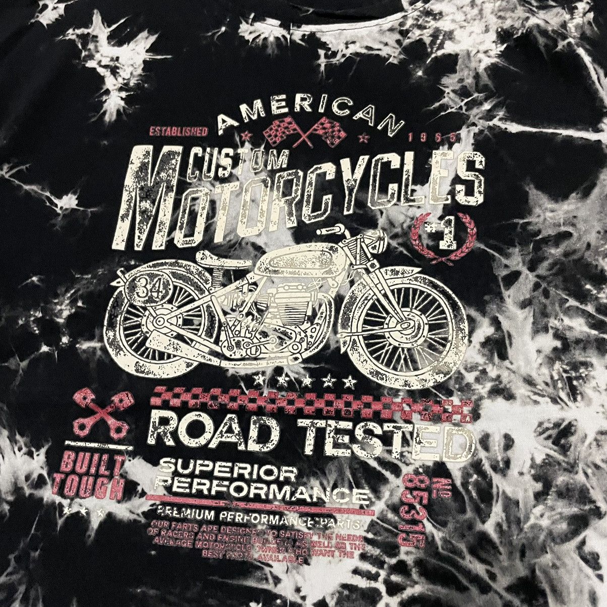 Vintage American Custom Motorcycles Motorbike Black Tie Dye Women's Size M / US 6-8 / IT 42-44 - 5 Thumbnail