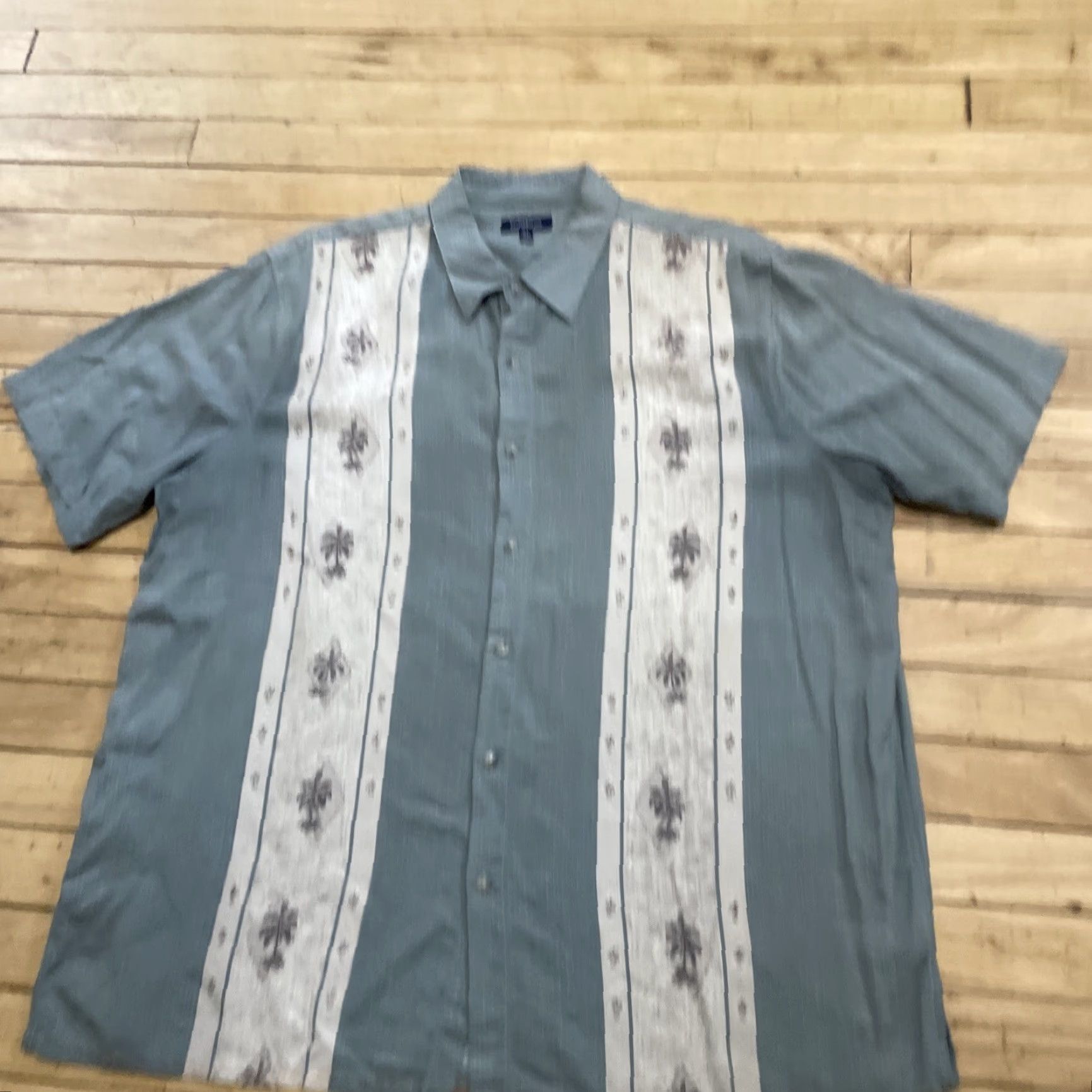 Croft & Barrow Croft & Barrow Guayabero Shirt Men XL Aztec Stripe Green Cream Retro Cuban Money Size US L / EU 52-54 / 3 - 5 Thumbnail
