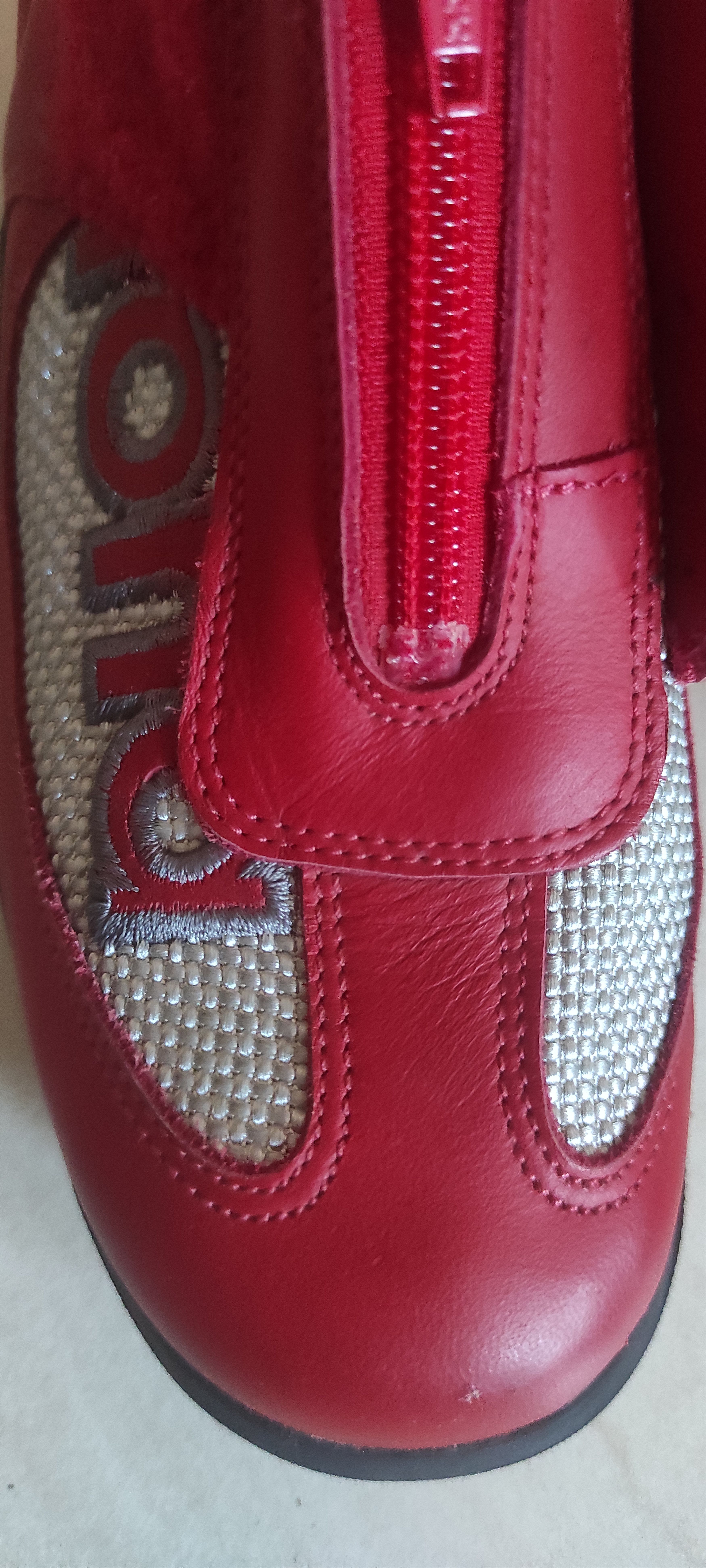 Daytona Daytona Moto Fun Motorcycle Red Silver Shoes Leather Boots Size US 6.5 / IT 36.5 - 13 Thumbnail