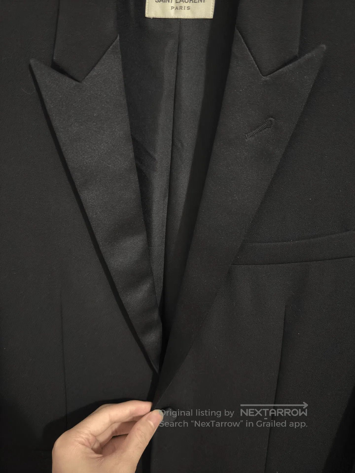 Saint Laurent Paris Saint Laurent Black Satin Tuxedo Jacket. Size US S / EU 44-46 / 1 - 3 Thumbnail