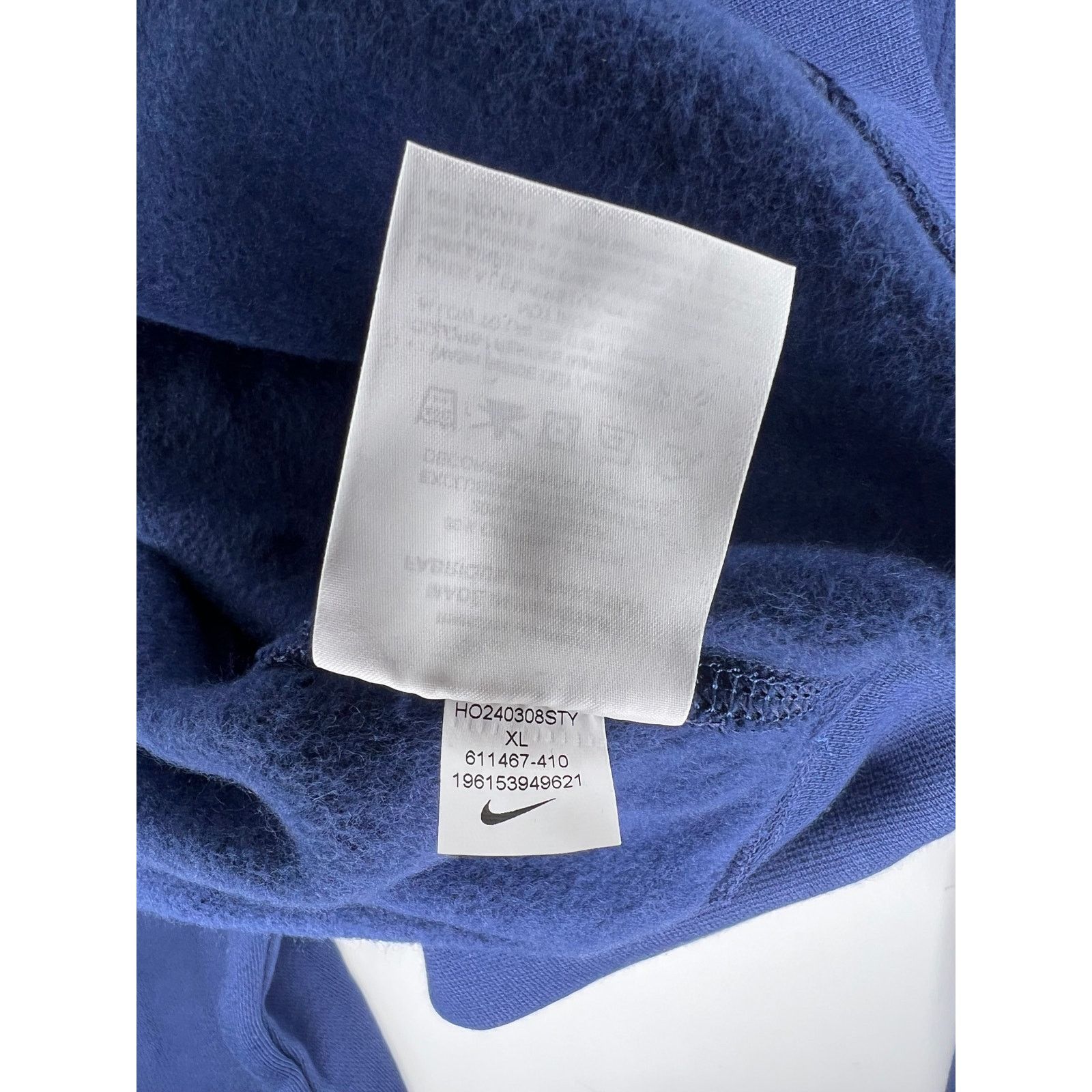 Nike Nike Solo Swoosh Sweatshirt Blue Brushed Fleece Crewneck Size US XL / EU 56 / 4 - 7 Thumbnail