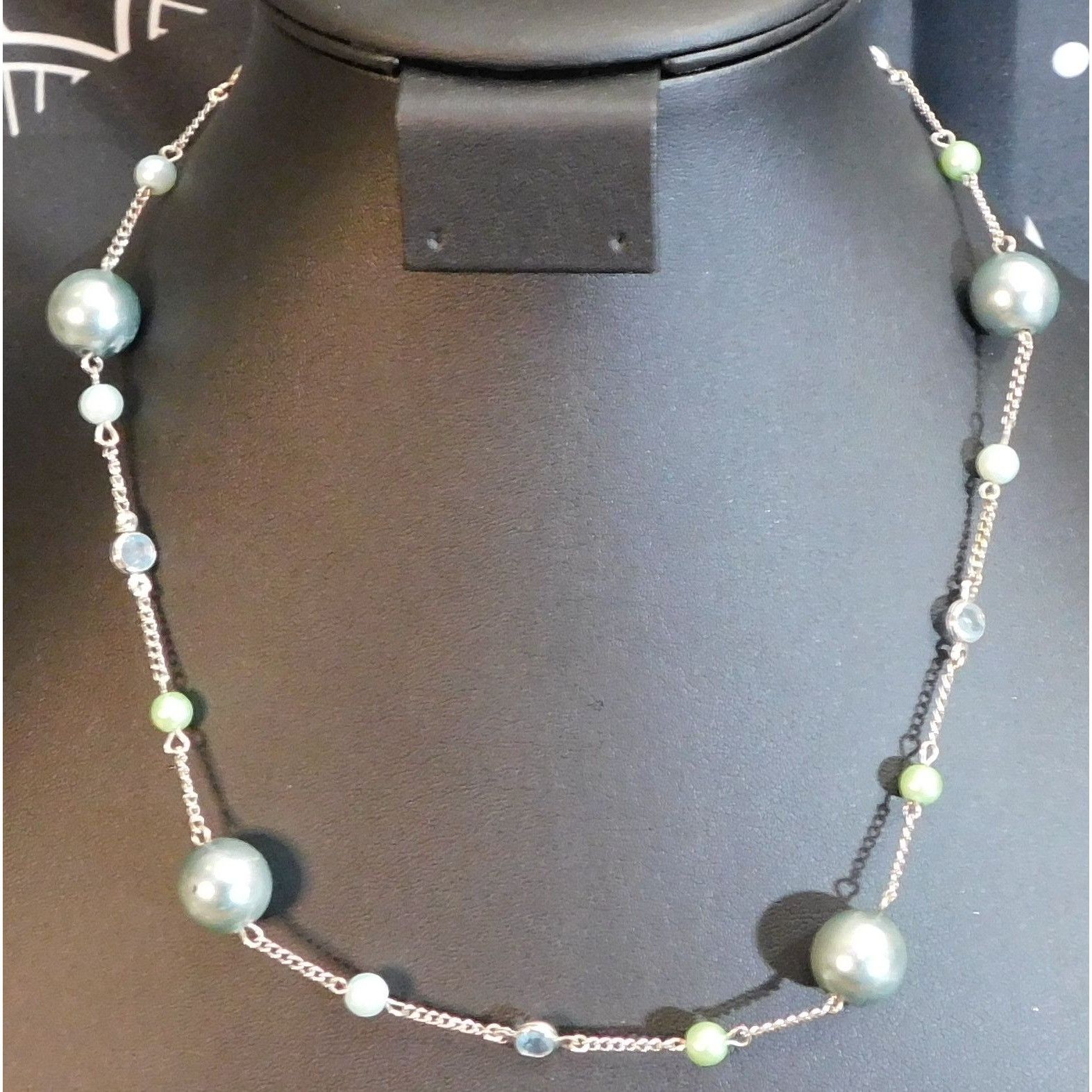 Other Mermaidcore Blue And Green Faux Pearl Station Necklace Size ONE SIZE - 1 Thumbnail