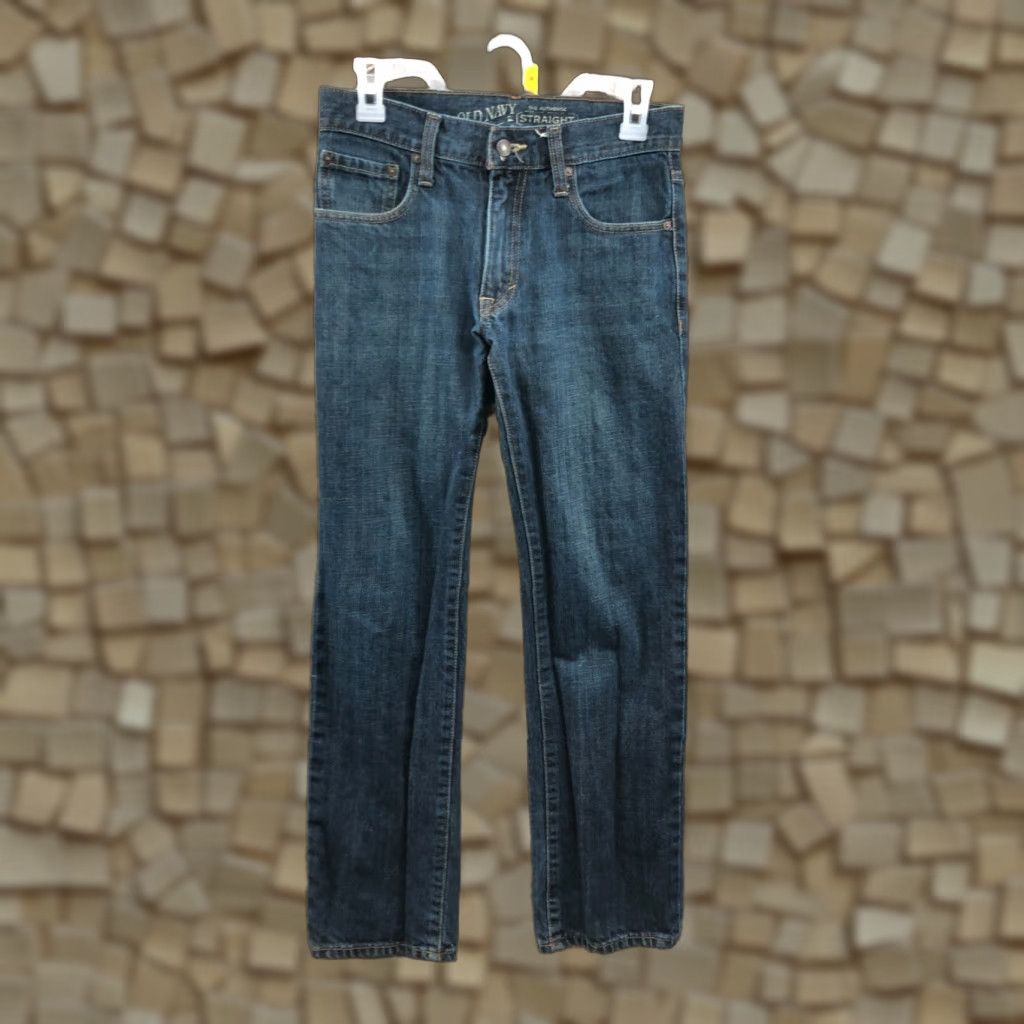 Old Navy Old Navy Jeans Mens 28x30 Size 28 Dark Wash Blue Denim Straight Leg Mid Rise 5-Pocket Denim Jeans Size US 28 / EU 44 - 1 Thumbnail
