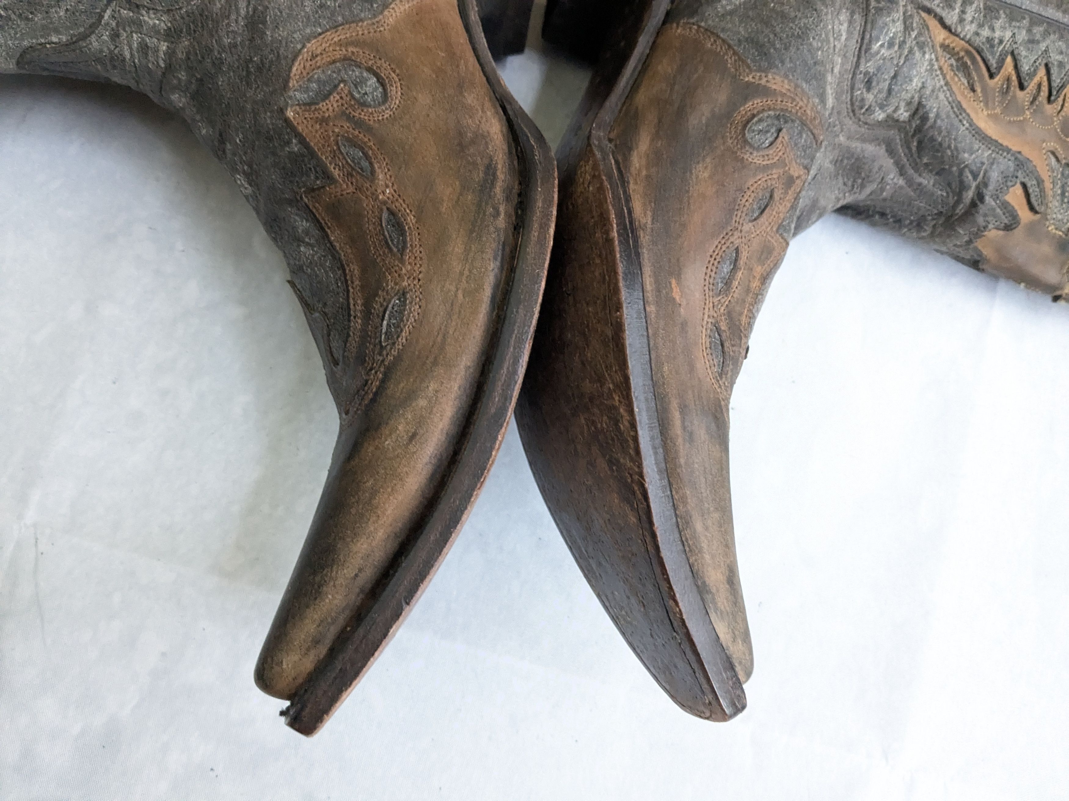 Stetson Stetson Cowboy Boots Brown Gray Eagle 10.5 Leather Size US 10.5 / EU 43-44 - 9 Thumbnail