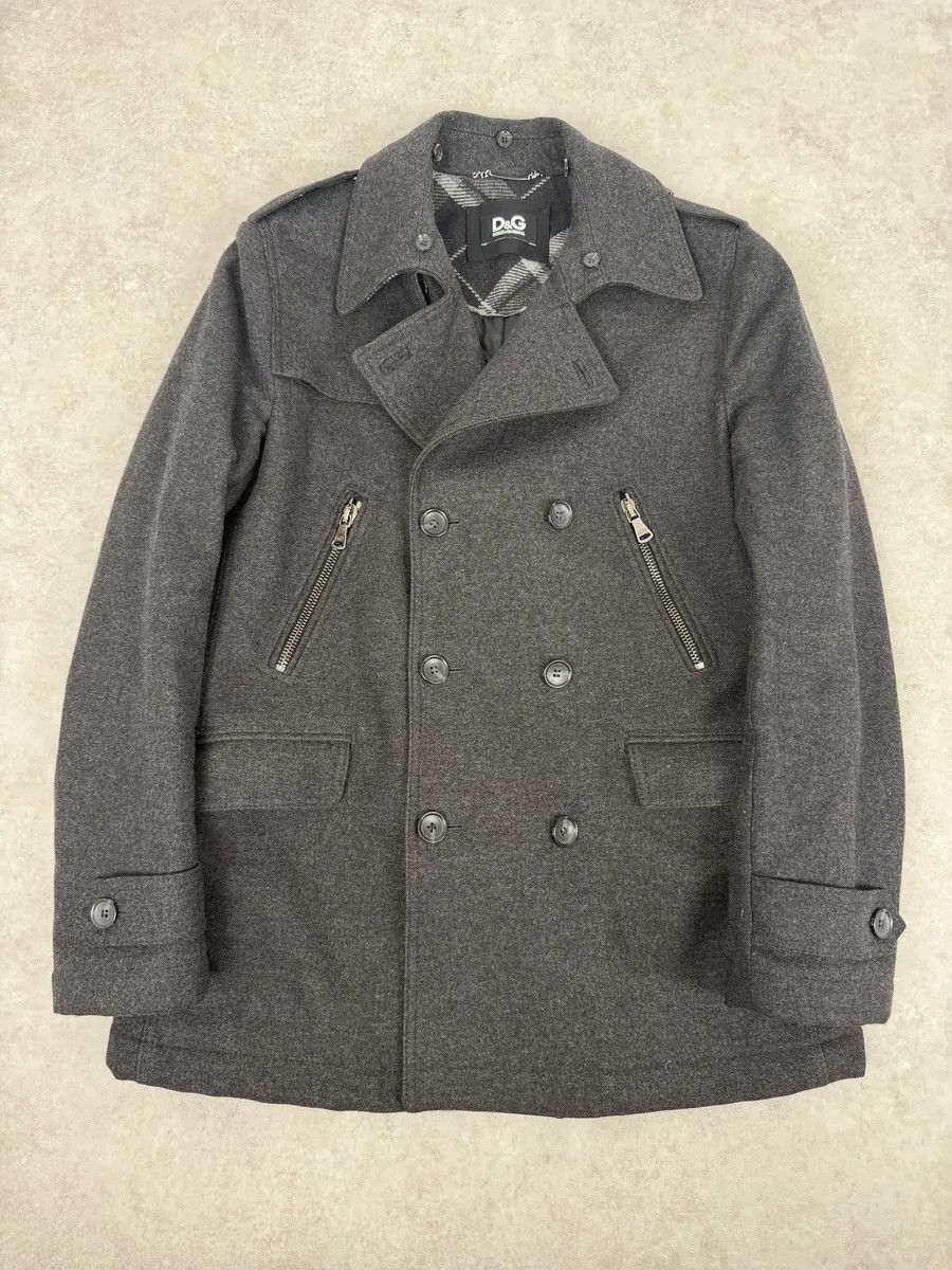 Dolce & Gabbana AW2009 Dolce & Gabbana Grey Caban Buttoned Officer Wool Coat Size US M / EU 48-50 / 2 - 1 Thumbnail