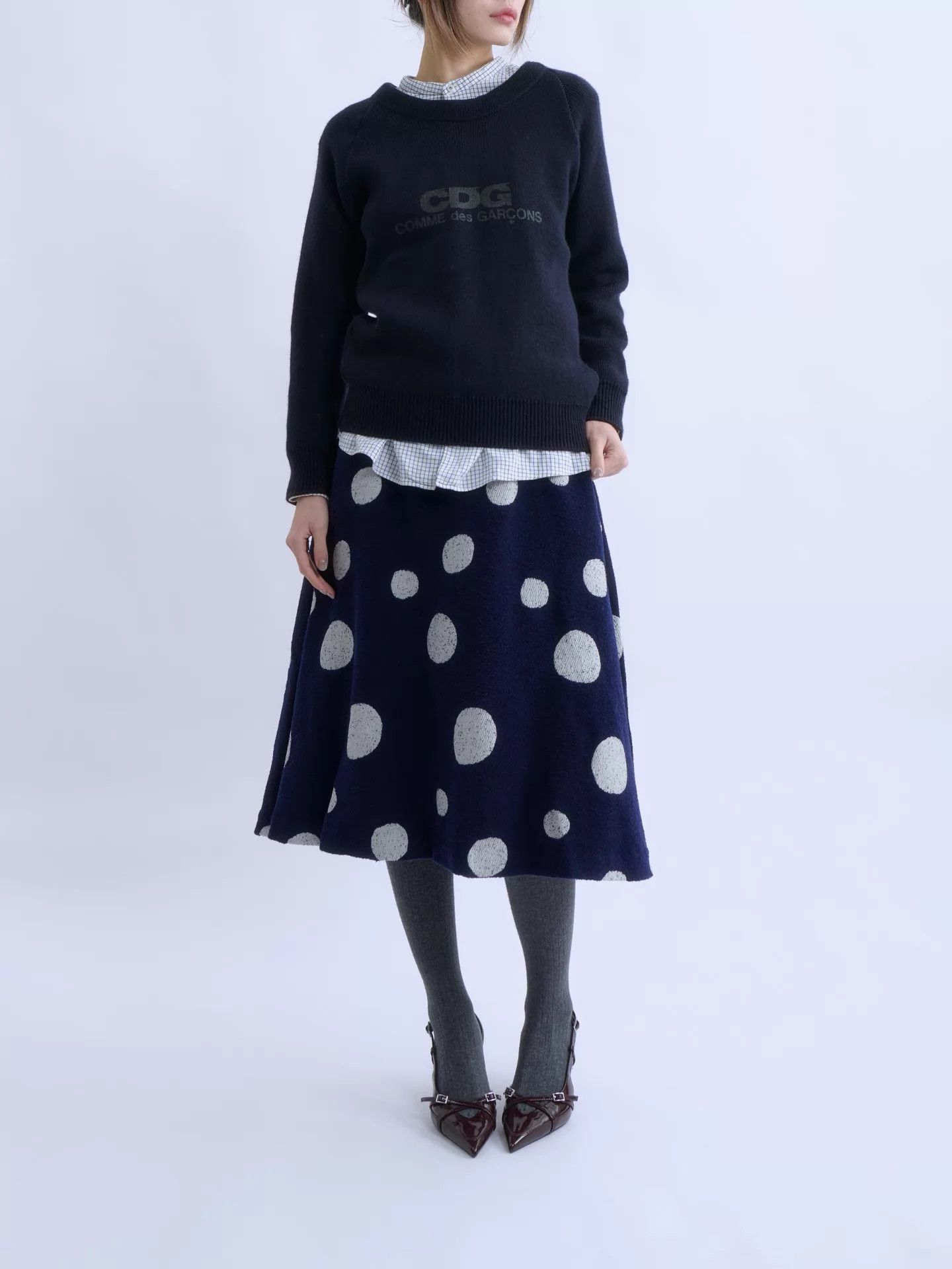 Comme des Garcons Comme des Garçons 2015 Navy Logo Knit Sweater M Size M / US 6-8 / IT 42-44 - 1 Thumbnail