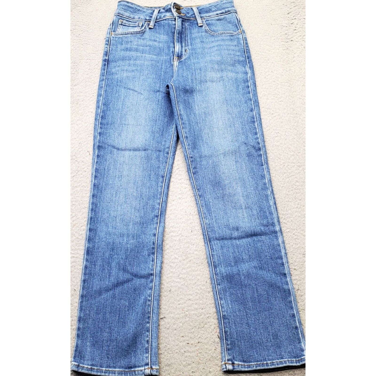 Denime Just Black Womens Jeans 26 Blue Denim Stretch Button Fly Straight 5-Pocket Made USA Regular Size Size 26" / US 2 / IT 38 - 2 Thumbnail