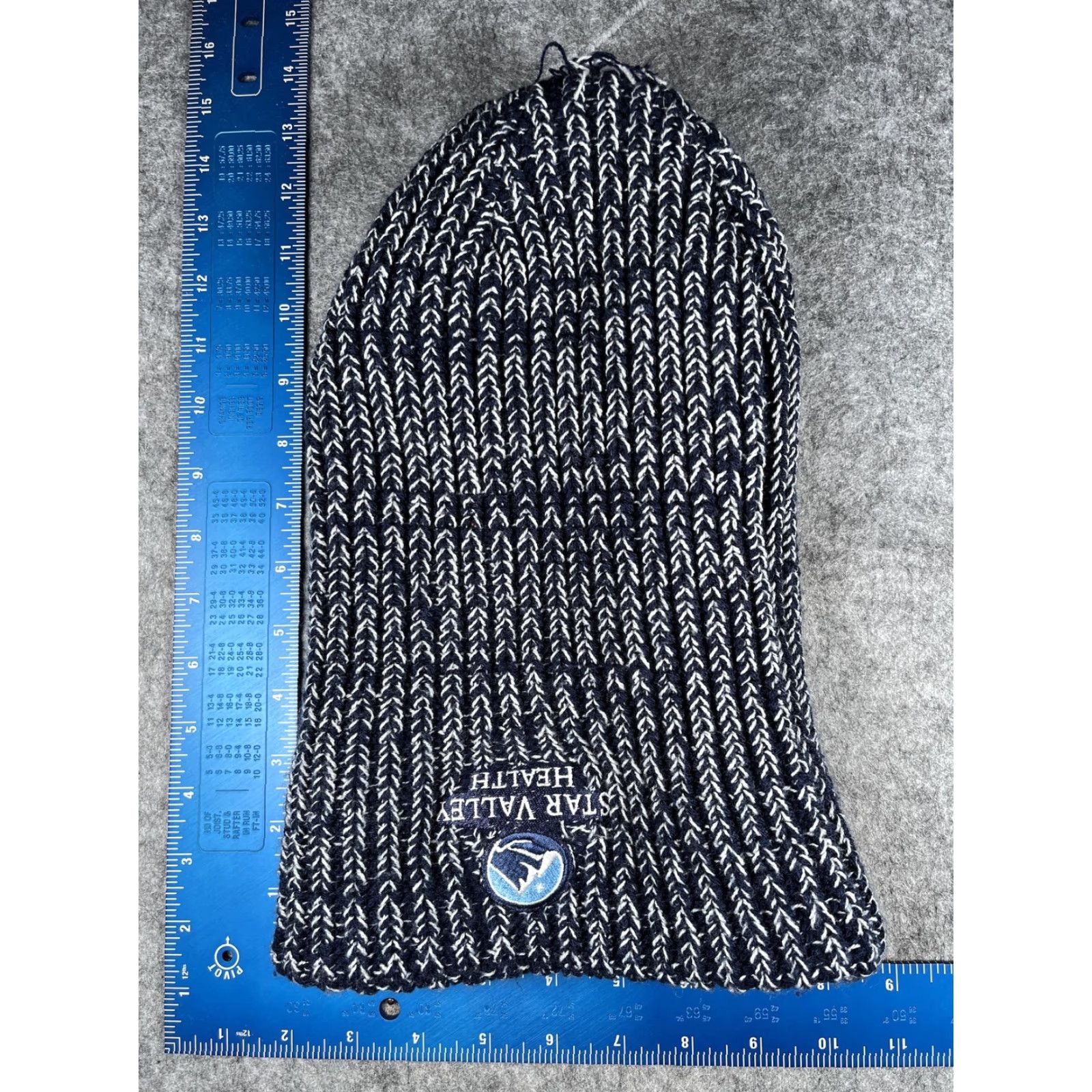 Vintage Star Valley Health Hat Beanie Mens One Size Blue Knit Striped Casual Winter Size ONE SIZE - 5 Thumbnail