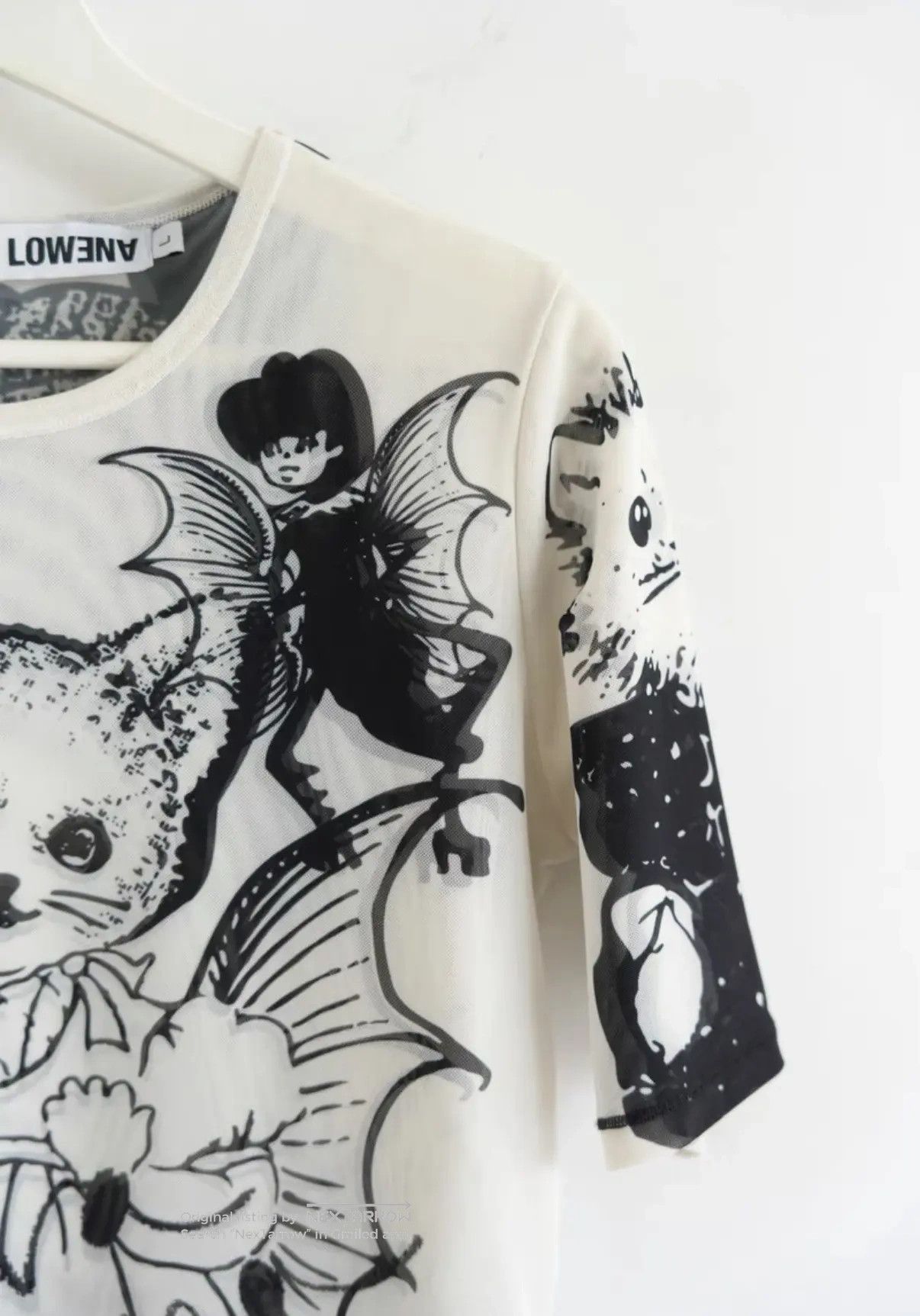 Chopova Lowena Cat Print Short Sleeve T-Shirt Kkkk132608 in White, Women's — image 4 of 6