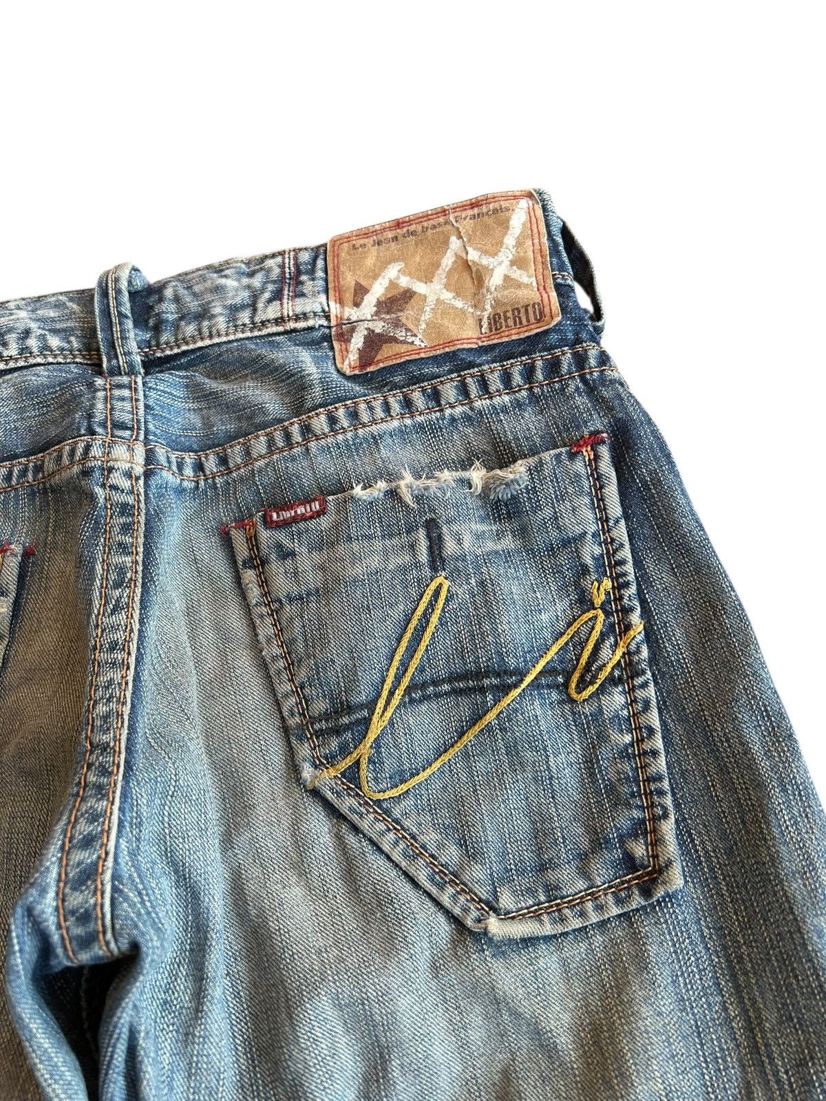 Japanese Brand Vintage Liberto XXX Distressed Flare Mudwash Jean Size US 28 / EU 44 - 15 Thumbnail