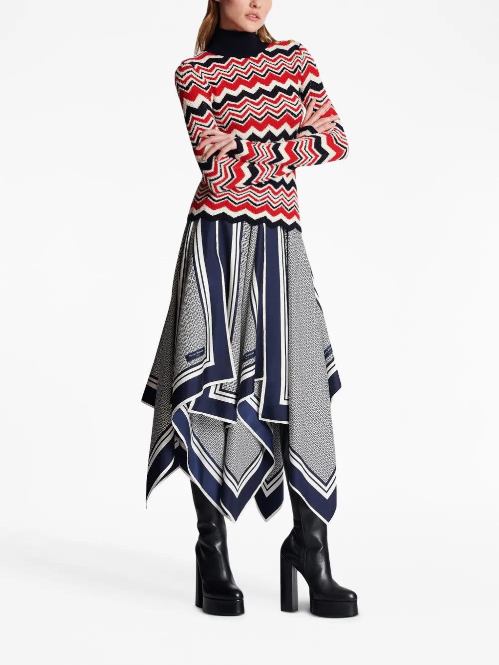 Balmain o1y0625 Turtleneck Sweater in Multicolor Size L / US 10 / IT 46 - 5 Thumbnail