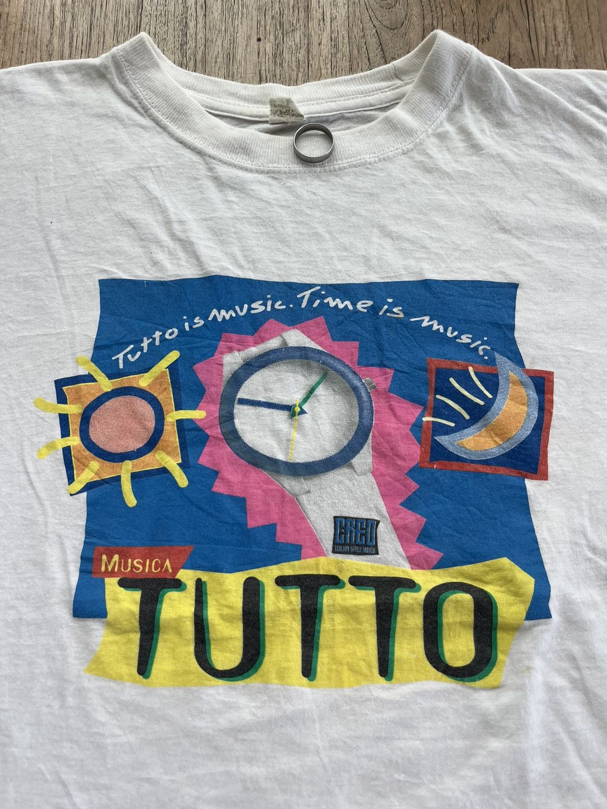 Vintage Vintage Musica TUTTO CREO Popart ( Boxy Style)90’s T-shirt Size US L / EU 52-54 / 3 - 5 Thumbnail