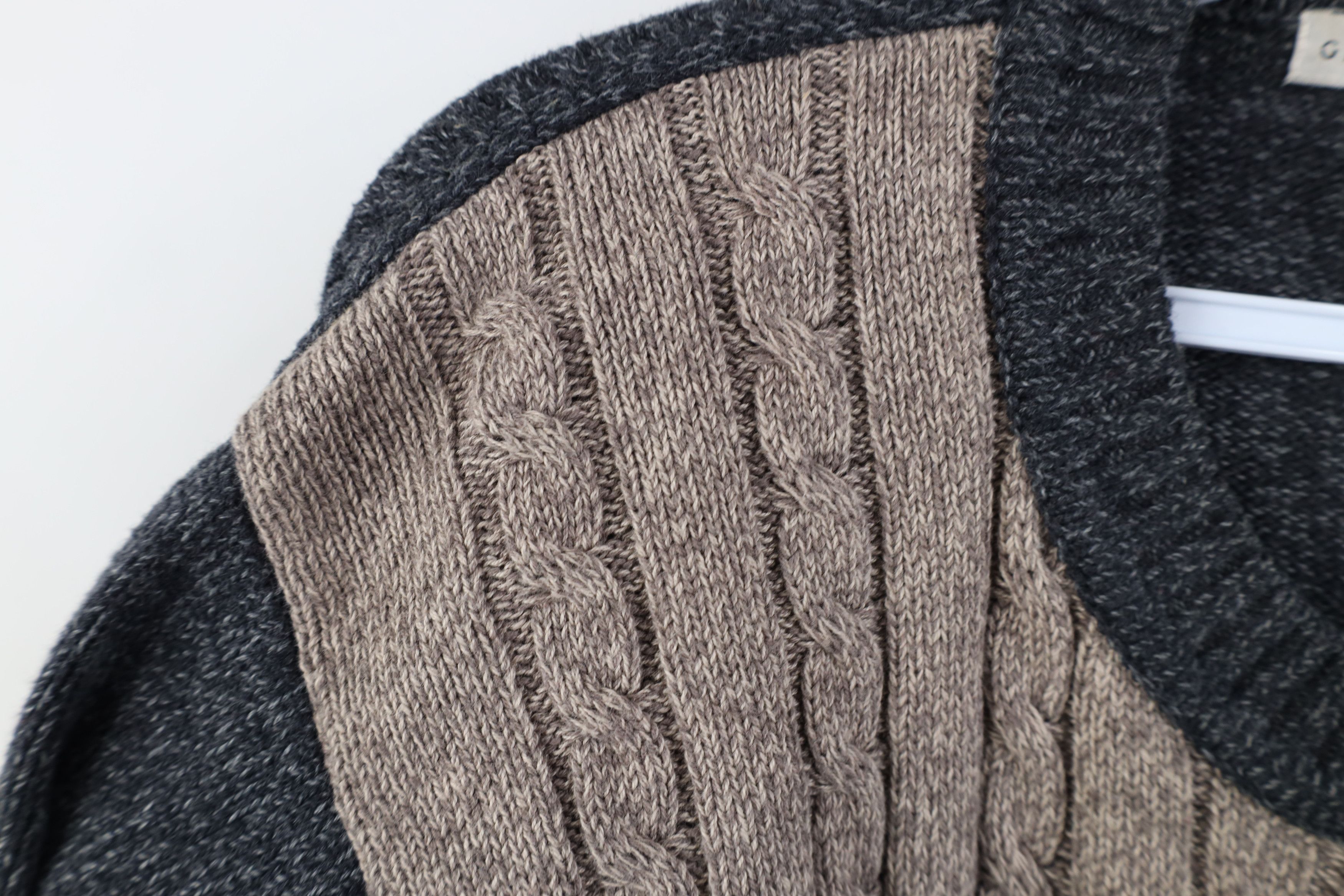 Vintage Vintage 90s Streetwear Tone Cable Knit Crewneck Sweater Size US XL / EU 56 / 4 - 9 Thumbnail