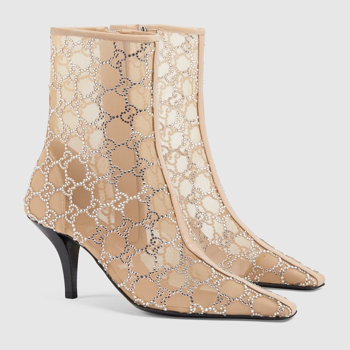 Gucci o1s1wg110225 Women's GG Mid Heel Boots in Rose Beige Size US 5.5 / IT 35.5 - 2 Thumbnail
